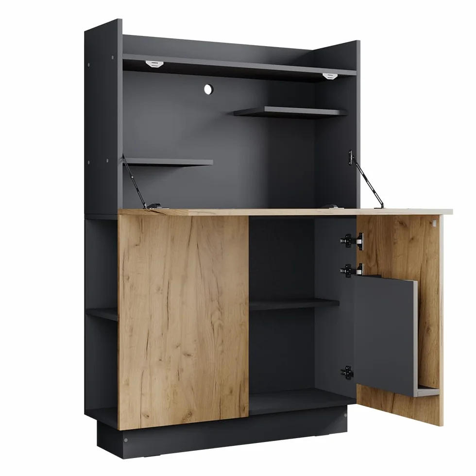 Vicco Escritorio Secretario Alena, Antracita/Roble Dorado, 85 x 28.6 cm, Apto para Montaje en Pared para un Uso Que Ahorra Espacio