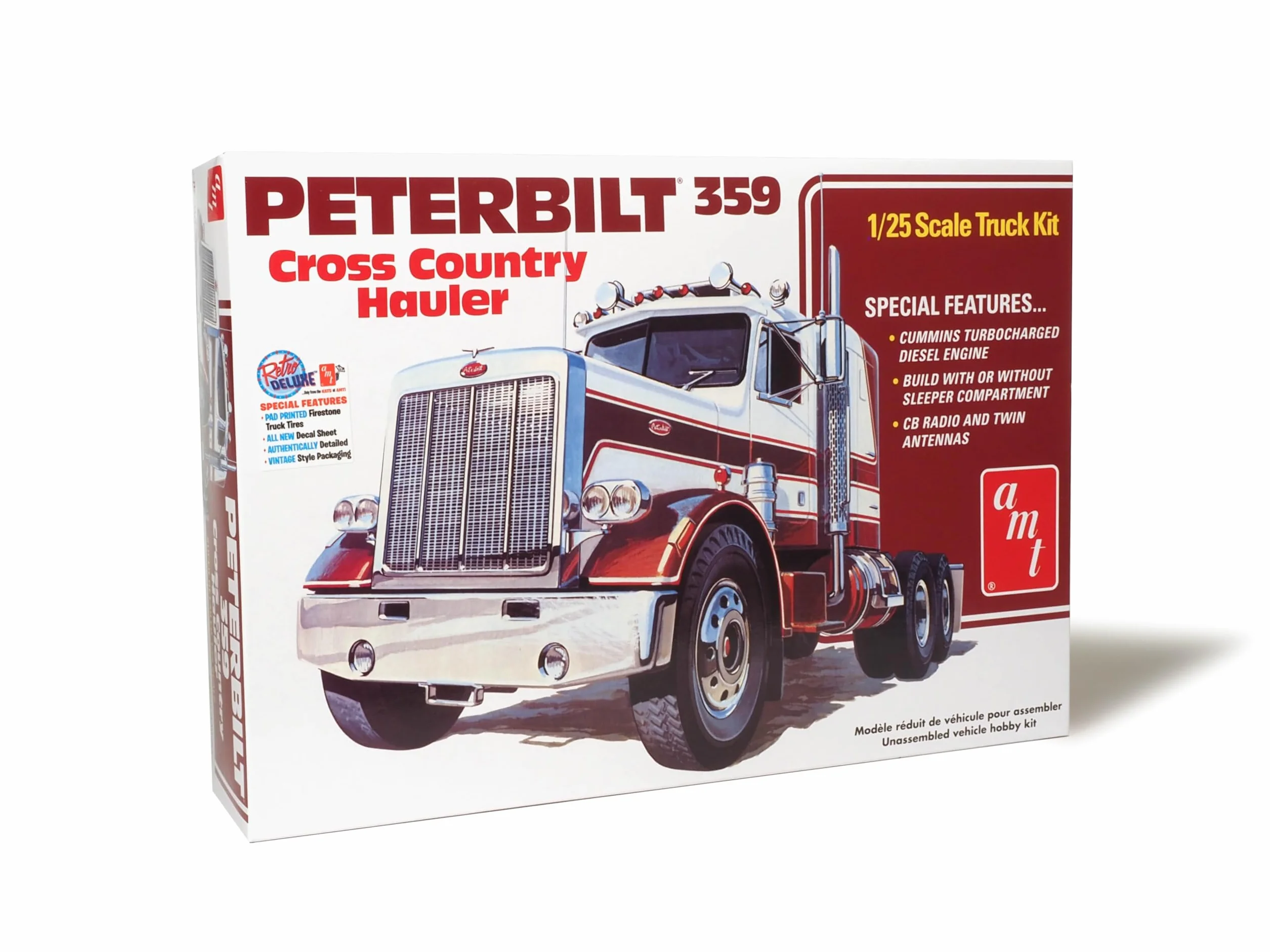 AMT 1477 Peterbilt 359 Kit de modelo de transporte de campo traviesa