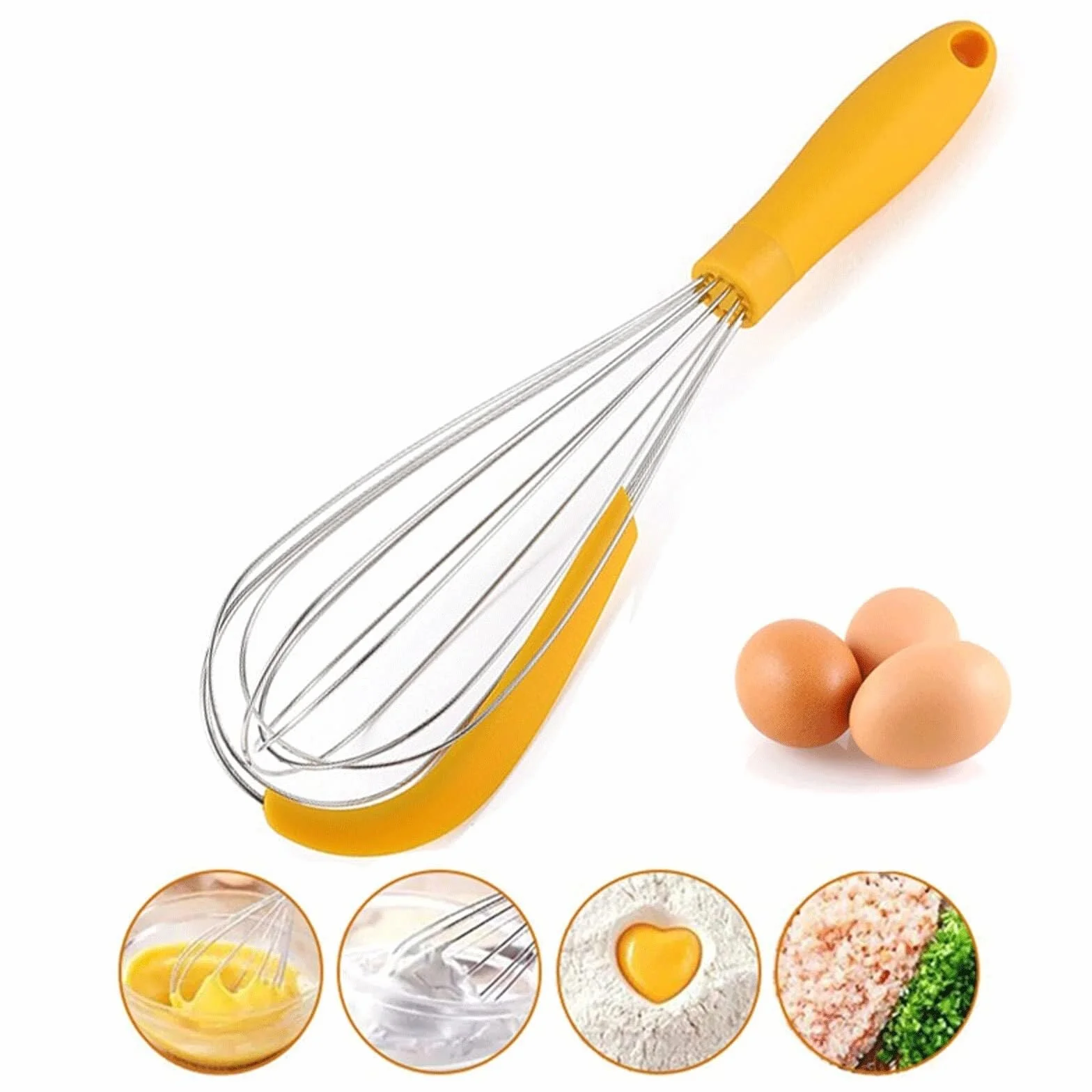 Batidora Cocina Galletas Batidor De Huevos Manual Giratorio Multifuncional, Cocina, Herramientas For Hornear, Mezclador Harina Silicona Hogar Leche(Black)