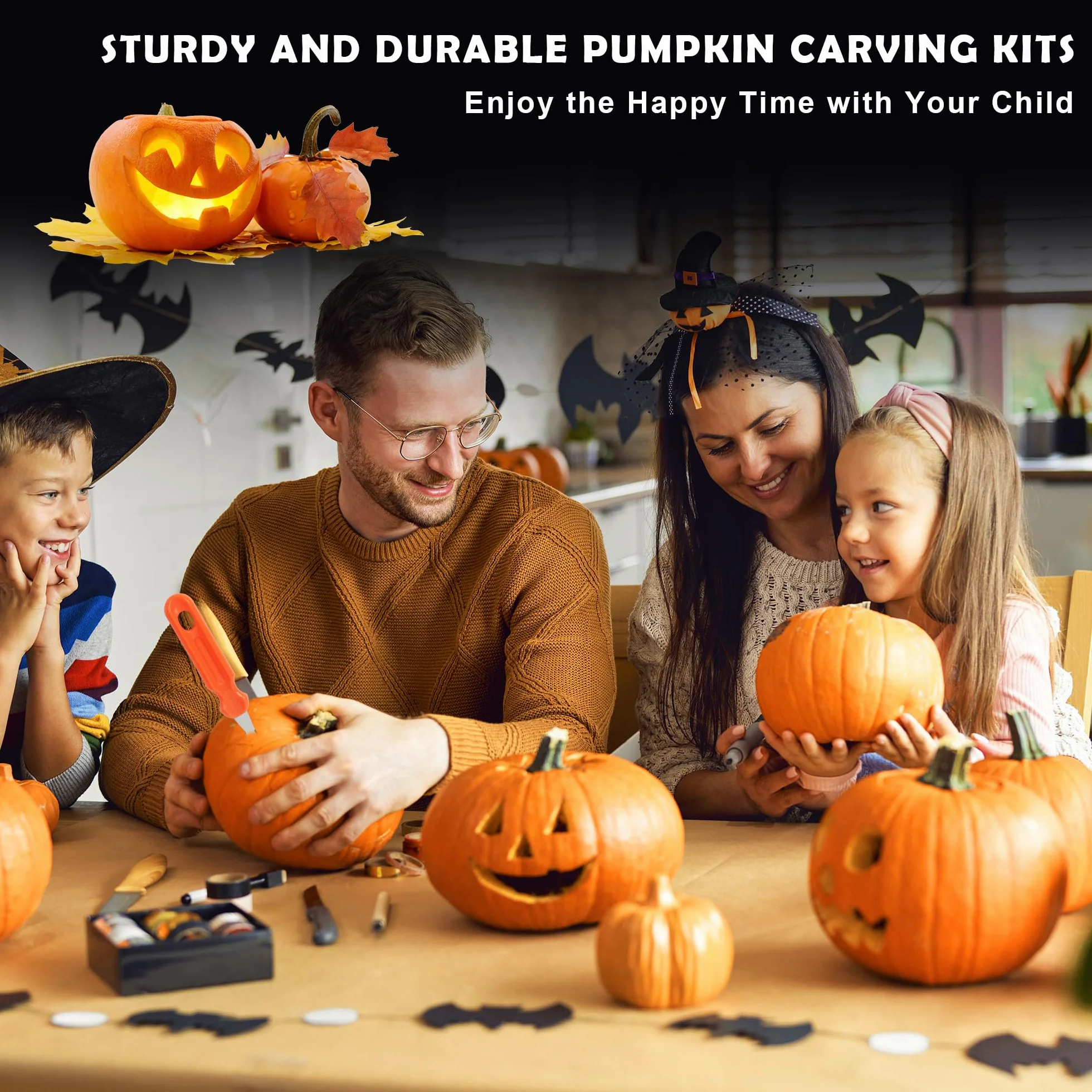 Halloween Pumpkin Carving Kit 20 Pieces con Plantillas para Tallar Calabazas