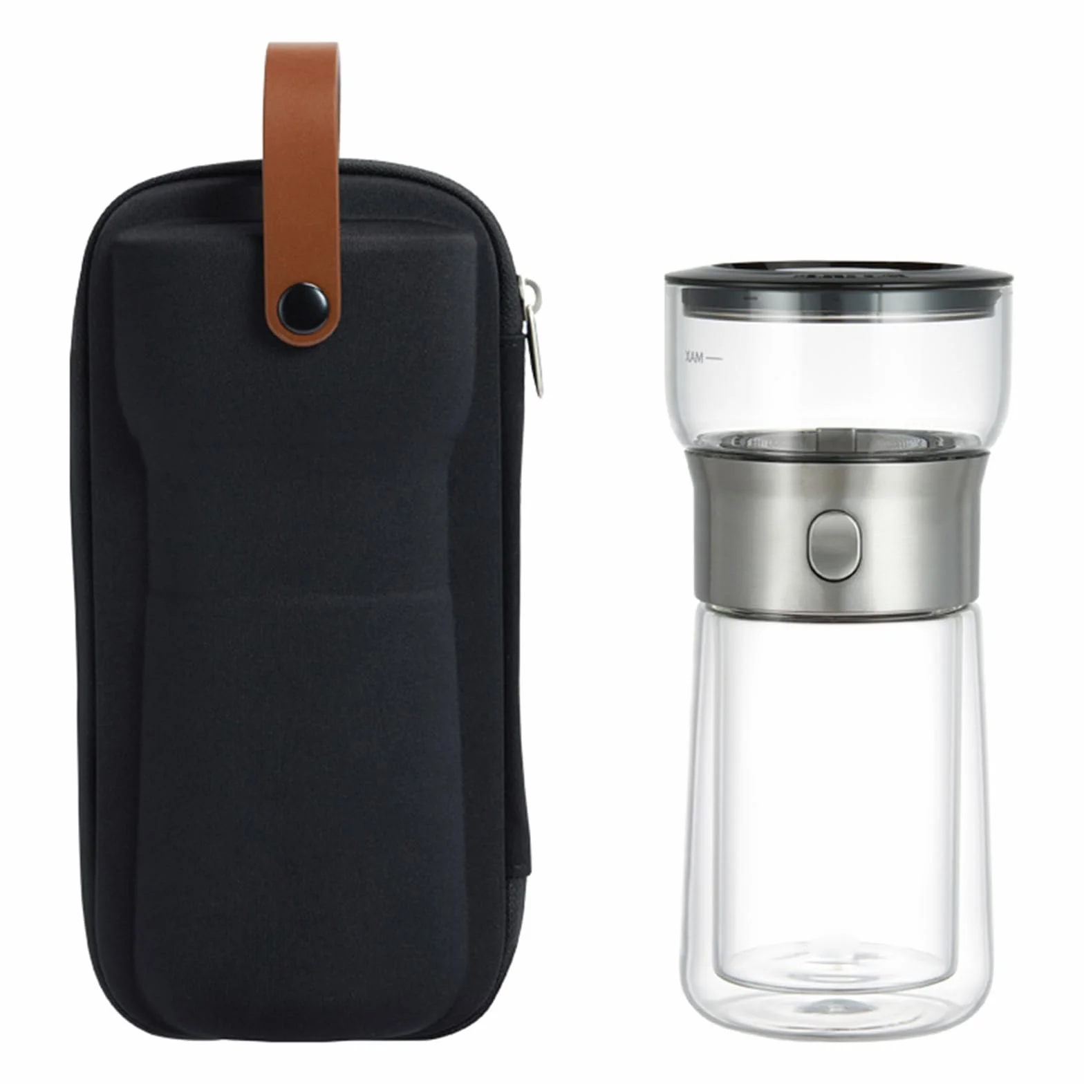 Taza infusora de té Moderna para Uso Individual Que destaca la preparación Sencilla con Grifo y a Prueba de derrames Ideal para Todas Partes Doble Pared
