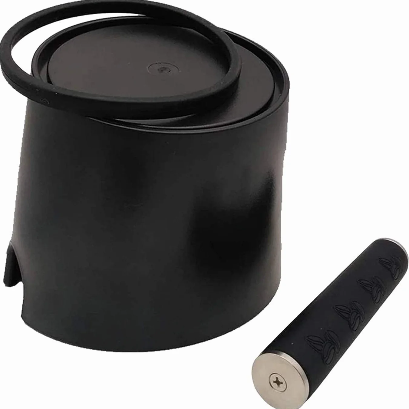Ideal Swan Coffee Knock Box Posos Cafe Caja Barista Absorbente Golpes Barra Metal Extraíble Base Antideslizante Negro
