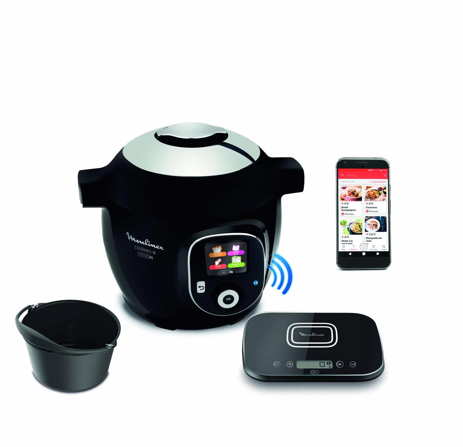 Moulinex Olla multicocción inteligente de alta presión, 6 litros, 150 recetas, 6 modos de cocción, guía paso a paso, uso fácil y rápido Negro