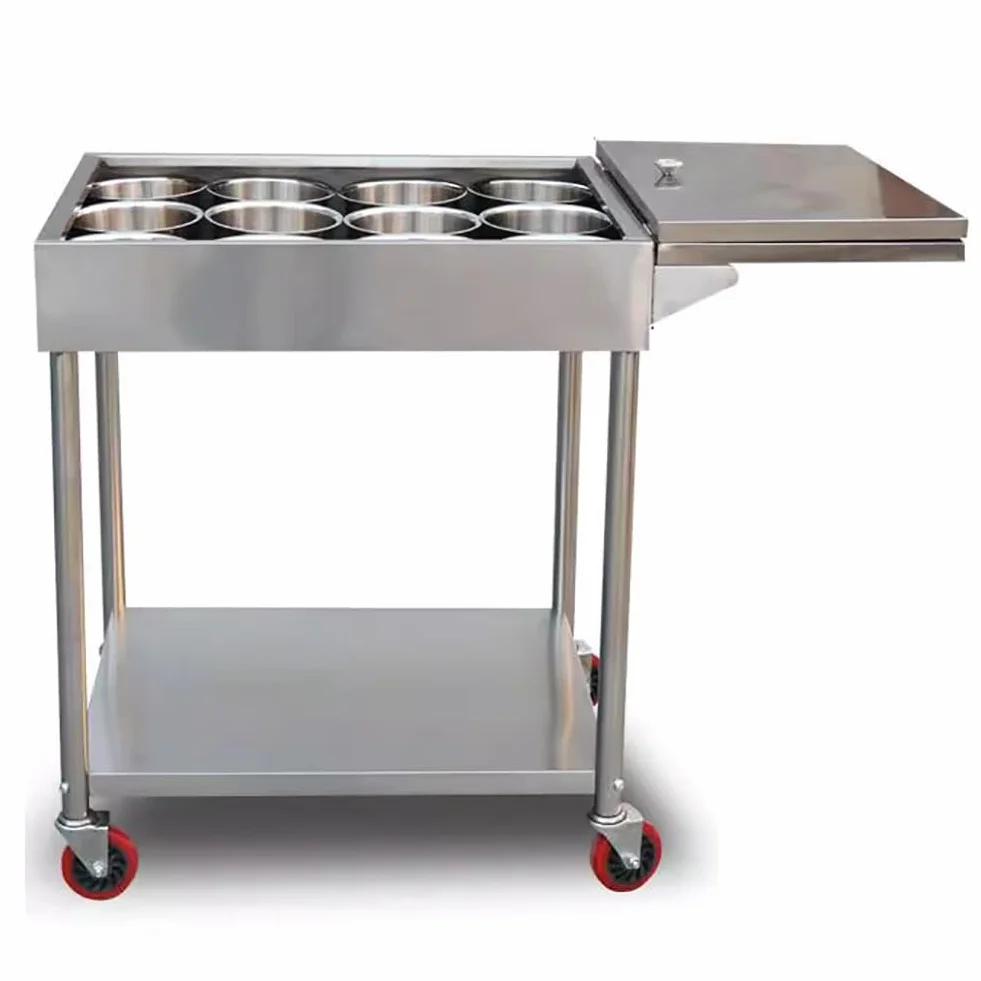 Estante De Exhibición De Condimentos De Acero Inoxidable con Ruedas, Carrito De Especias Simple, Estante Vertical para Almacenar Especias, Dispensador De Condimentos para Buffet,A