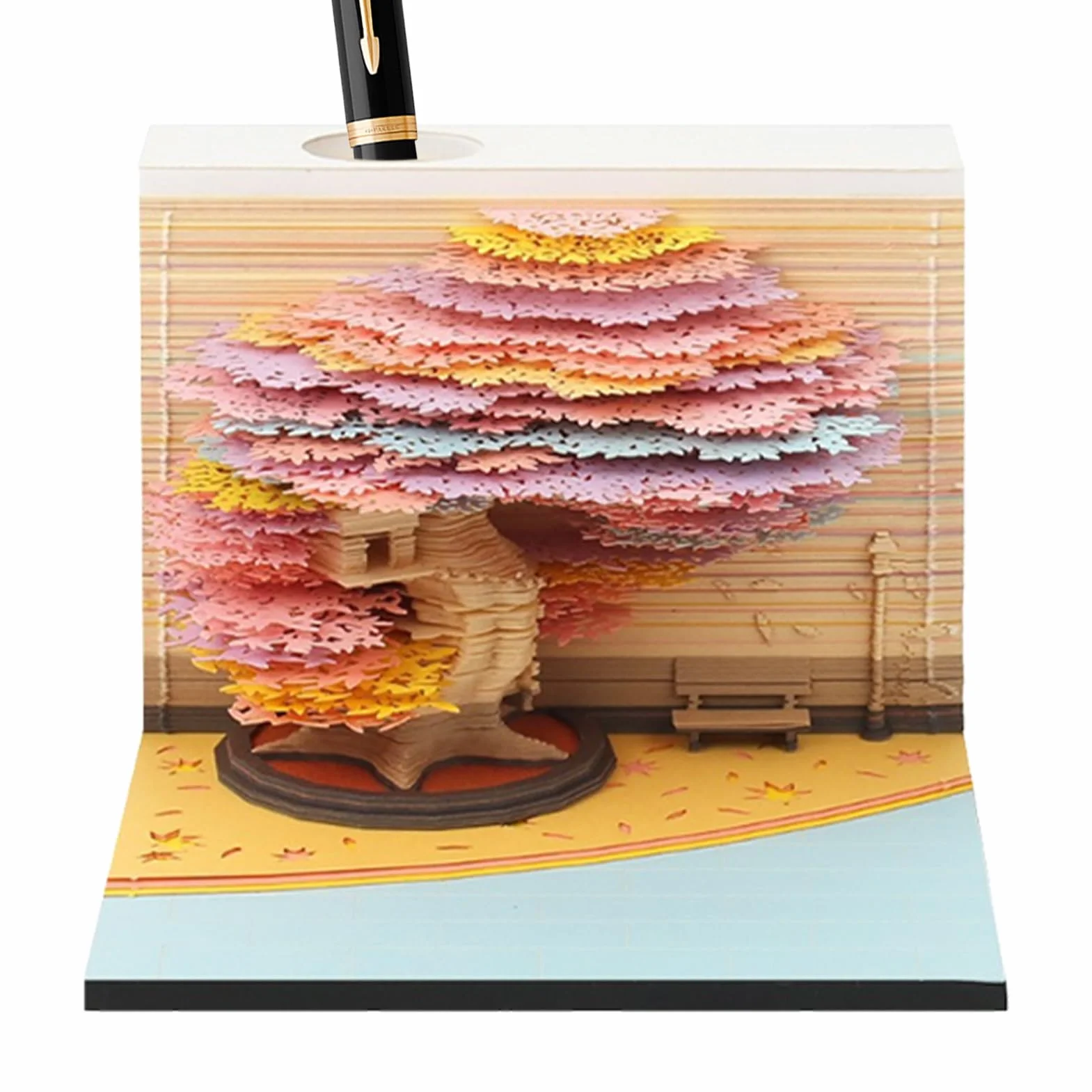 Calendario 3D, calendario 3D 2026, decoración de escritorio de | árbol, escultura de papel, decoración del hogar para familia, estudiantes, profesores, dormitorio, oficina, escuela, universi