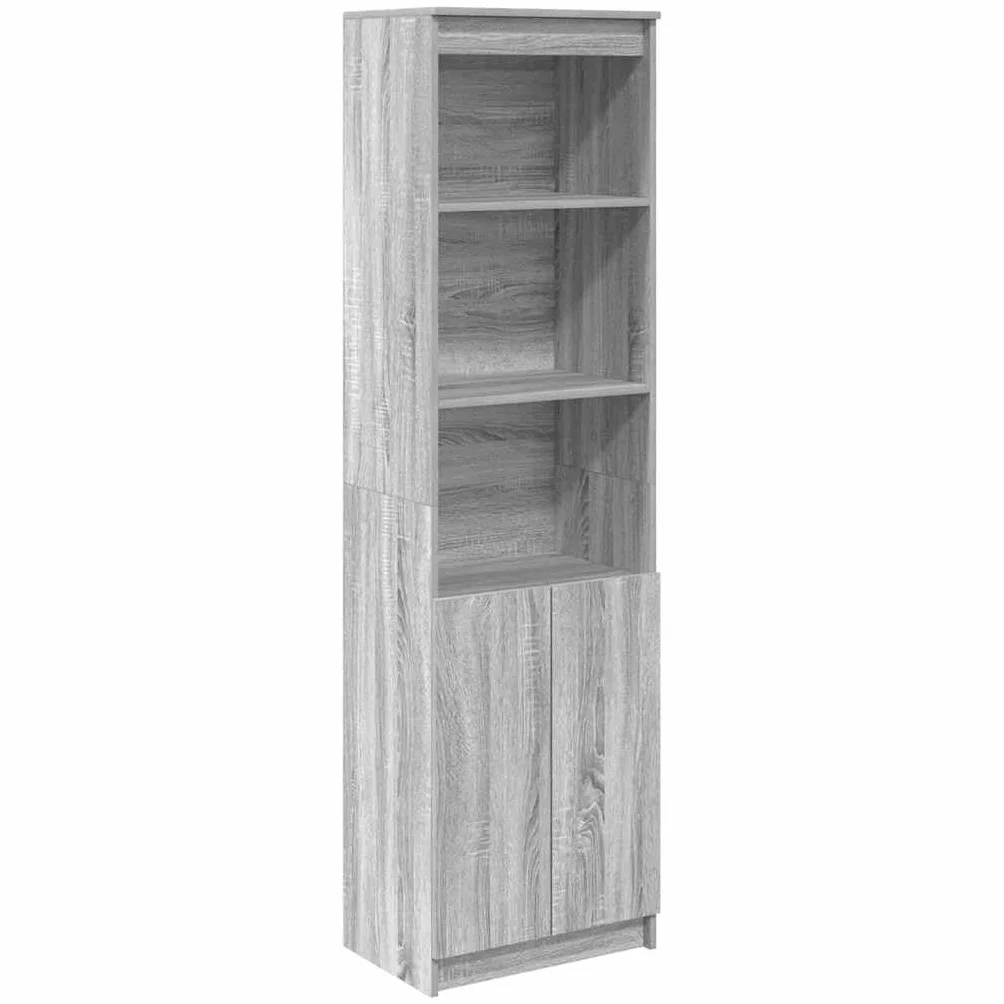 vidaXL Aparador de Madera de ingeniería Sonoma Gris 50x35x180 cm, Armario, Armario Auxiliar, Armario de almacenaje Alto, Armario de almacenaje