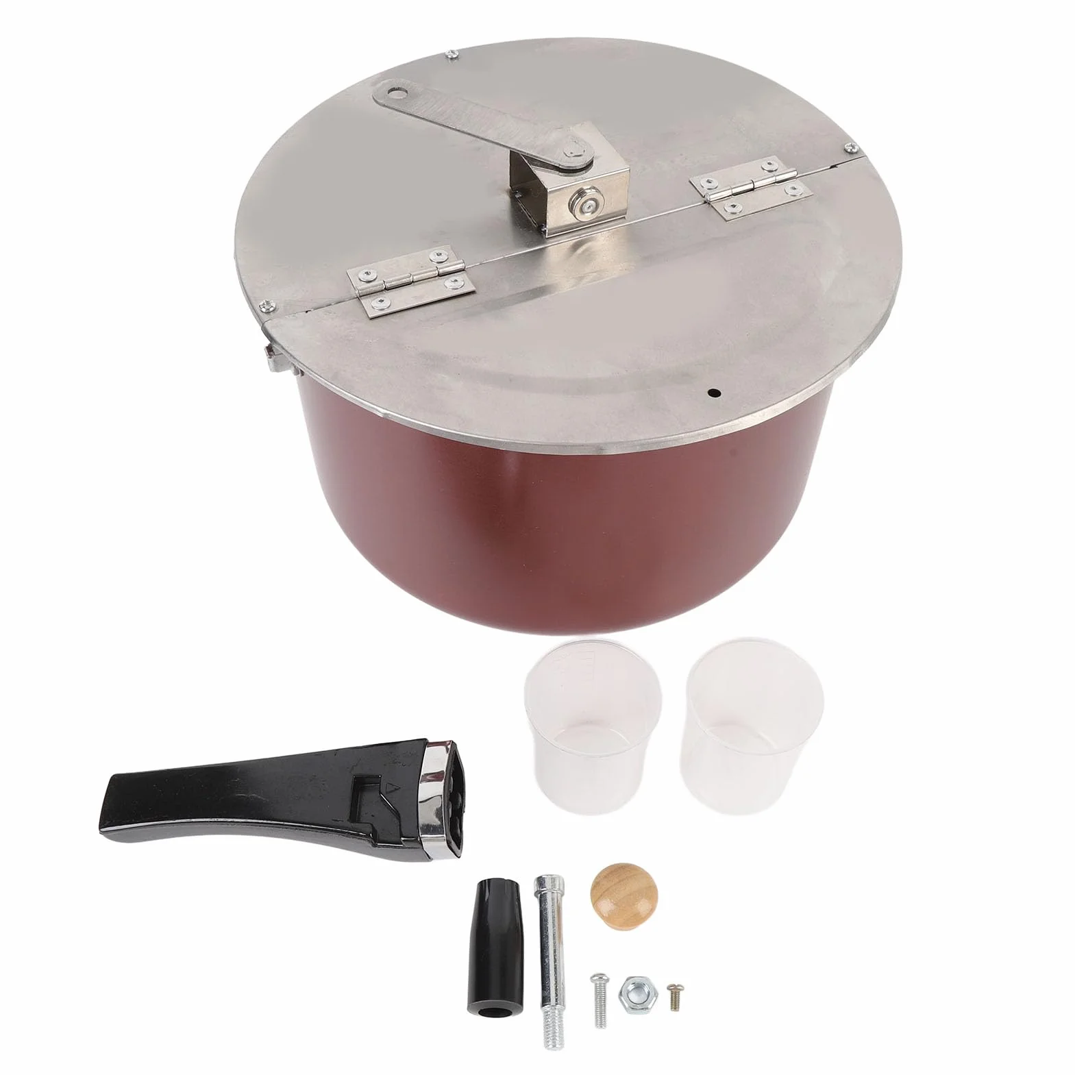 Yosoo Health Gear Máquina para Hacer Palomitas de Maíz de Acero Inoxidable, Manual, 11,2 X 6,3 Pulgadas, para Estufa de Gas y Cocina de Inducción, Agitación Manual, Uso Portátil para Noches de Cine