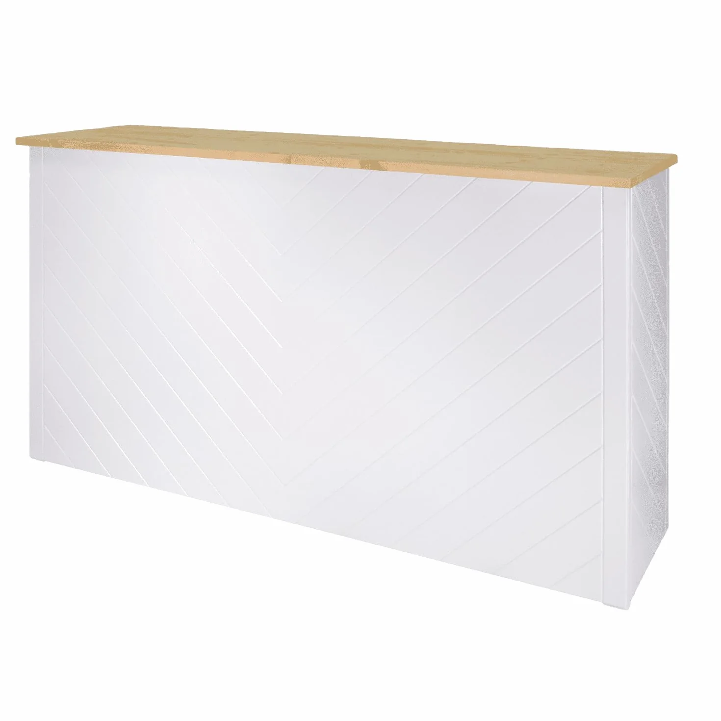 Mostrador Plegable Alessandro, Madera de Pino Blanco/Natural, 175 x 50 x 105 cm, con Balda Interior, Ideal para Eventos y Celebraciones