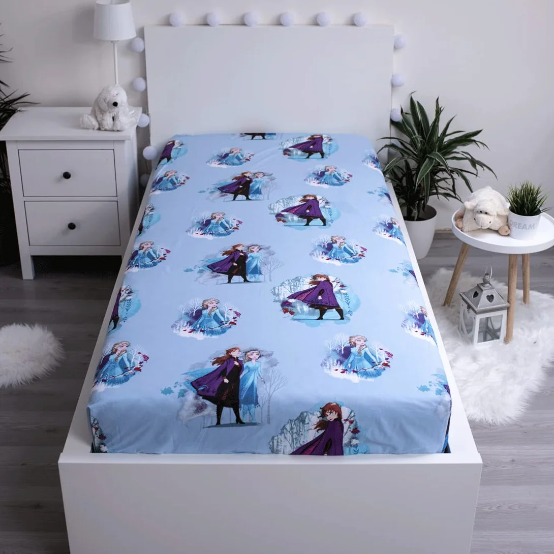Jerry Fabrics F – Sábana bajera – Azul – 1 pieza – 1 persona – Esquinas elásticas – 90 x 200 cm – 100% algodón