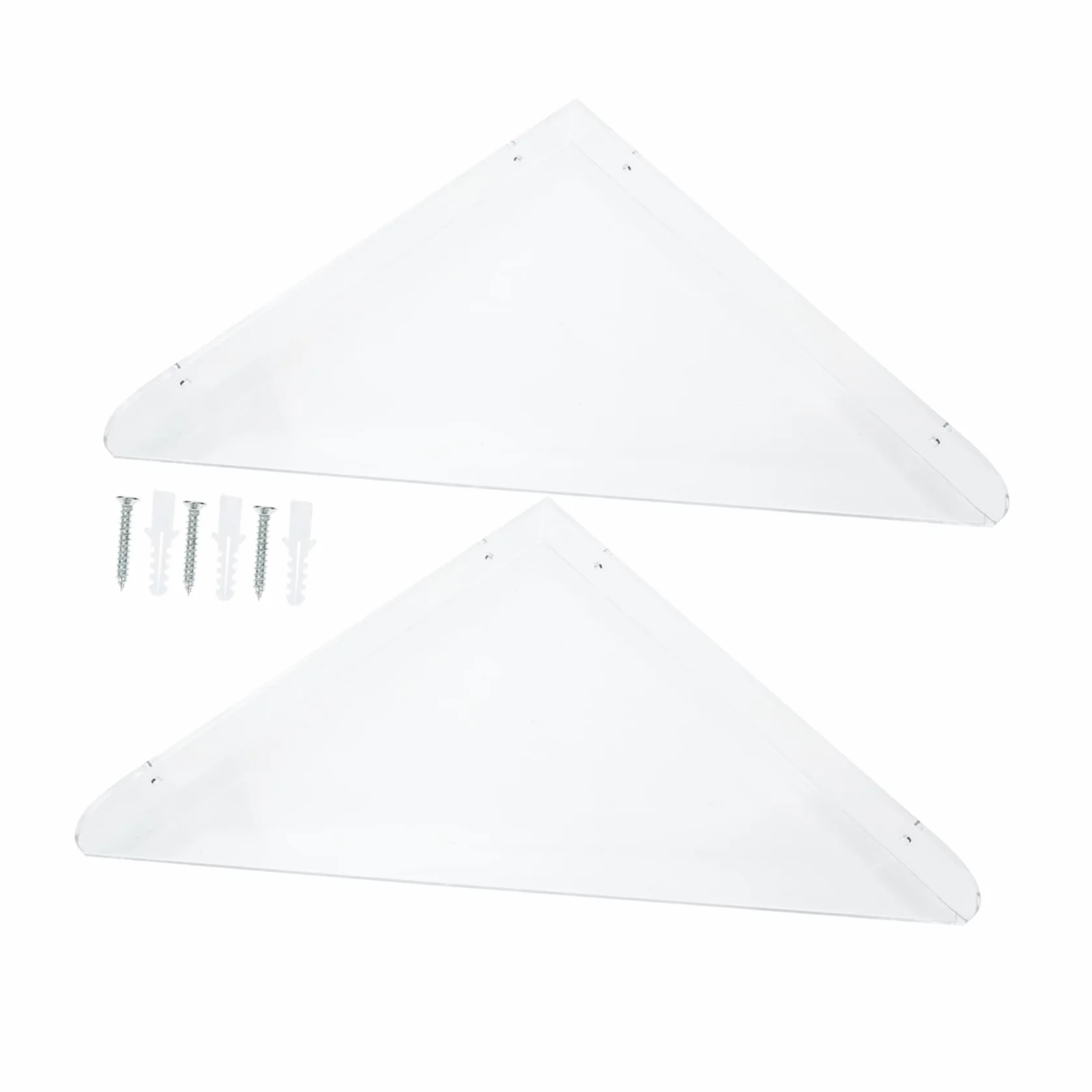 Estante de Esquina para Baño de Acrílico, 1 Juego, Montaje en Pared | Organizador Mural para Ducha, Diseño Triangular Transparente, Almacenamiento Práctico