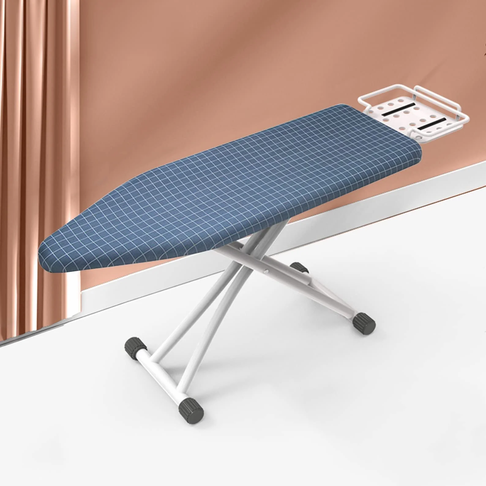 Tabla De Planchar, superficie de planchado extra grande ,Soporte Para Centros De Planchado,6 altura regulable,Patas Extragruesas con Patas Antideslizantes，ideal para espacios reducidos ( Color : E )