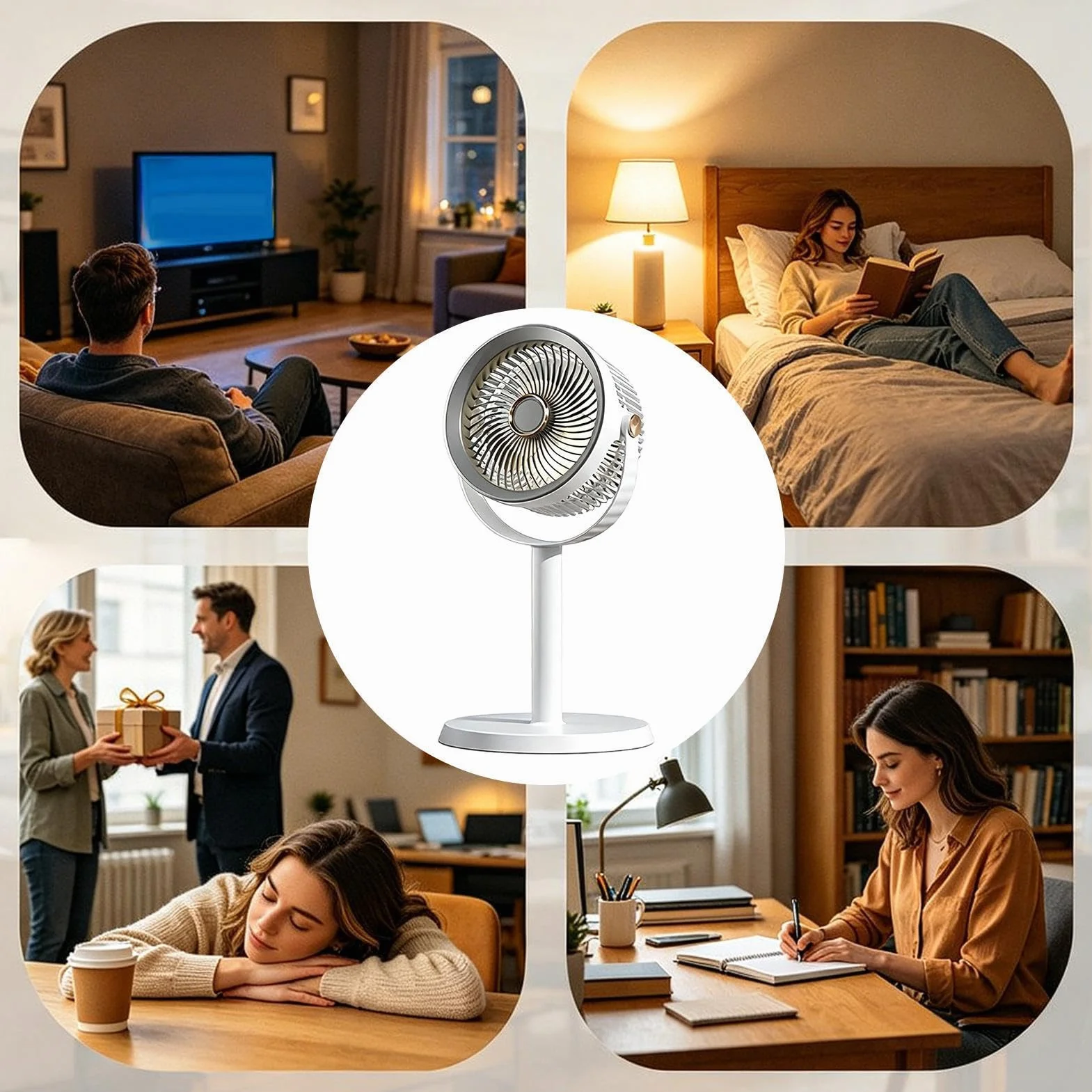 Ventilador vertical Soplador De Verano Silencioso Y Recargable Con 5 | Ventilador de suelo bajo consumo Para Salón, Oficina, Hogar, Cocina, Interior, Exterior Y Camping