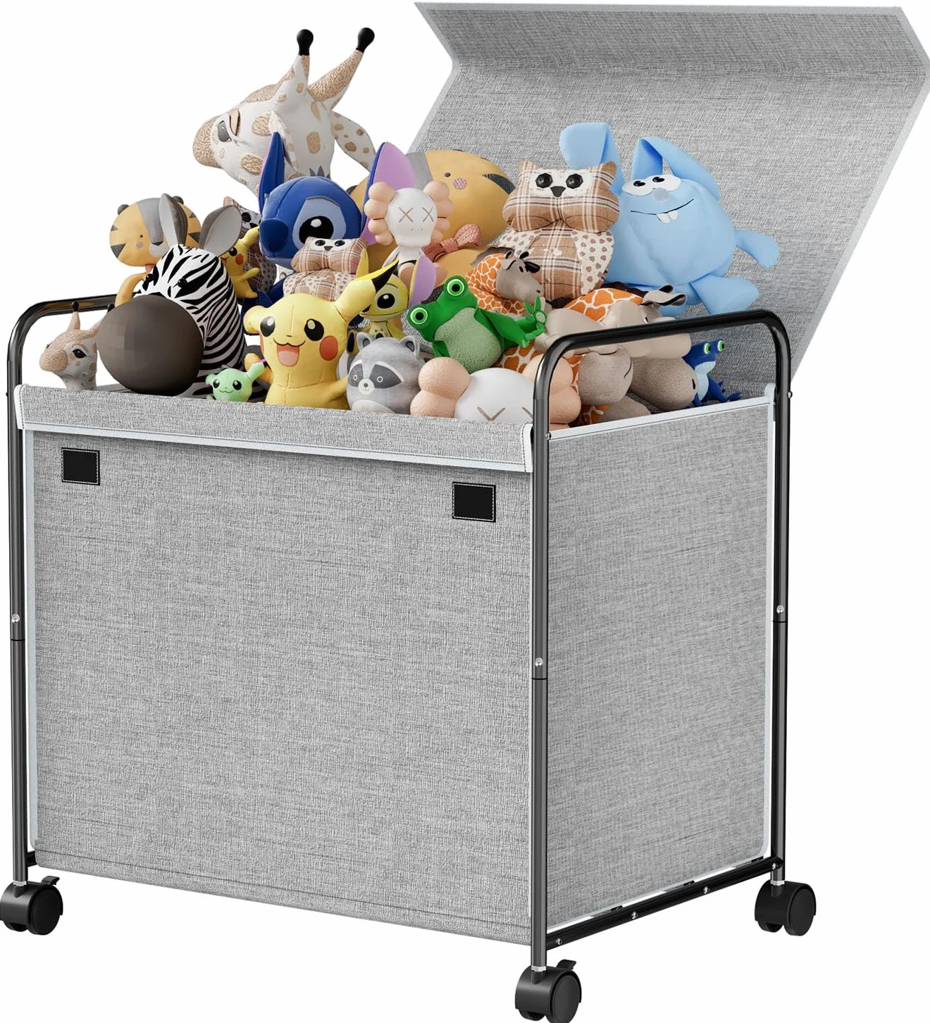 Caja de Almacenamiento, 117 L, Caja de Juguetes con Ruedas, Caja de Juguetes con Tapa, Caja de Almacenamiento de Juguetes Grande Plegable para niños, para habitación de niños, Ropa, Libros
