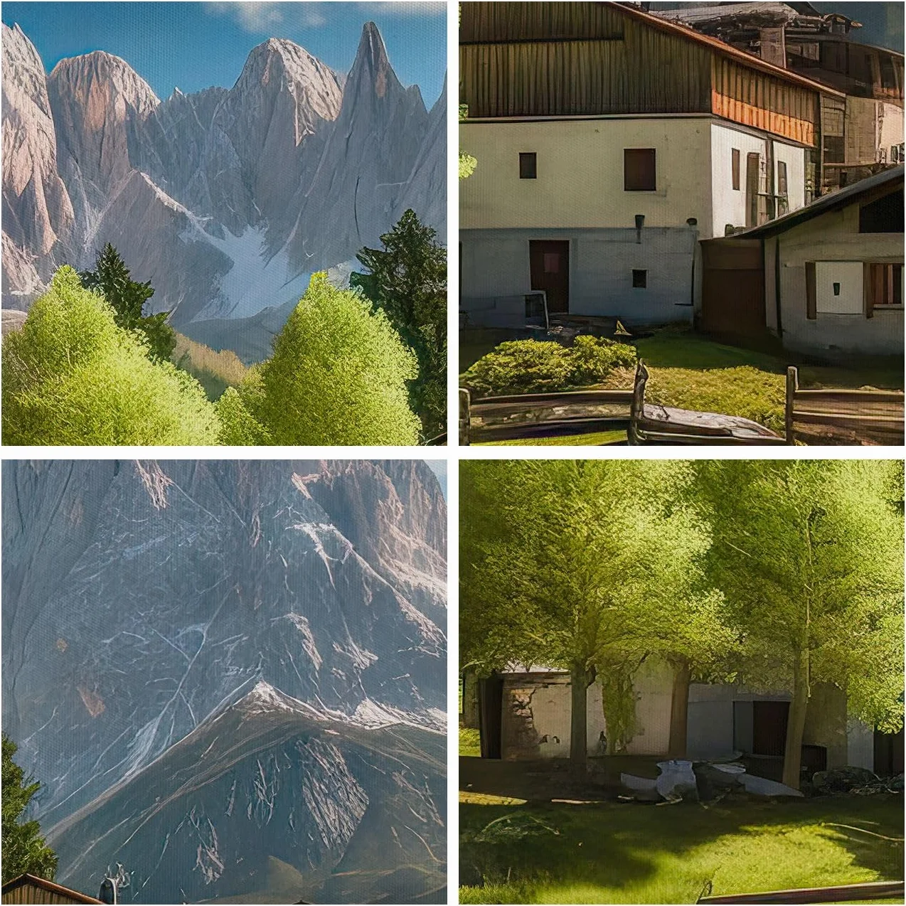 Lienzo Decorativo 120x80cm Moderno Horizontal Arquitectura Paisajes - 5814 | montañas Paisaje Alpes Cuadro sobre Lienzo Grande Arte mural Decoración del Hogar Salón Dormitorio Oficina Cuadros de Pared