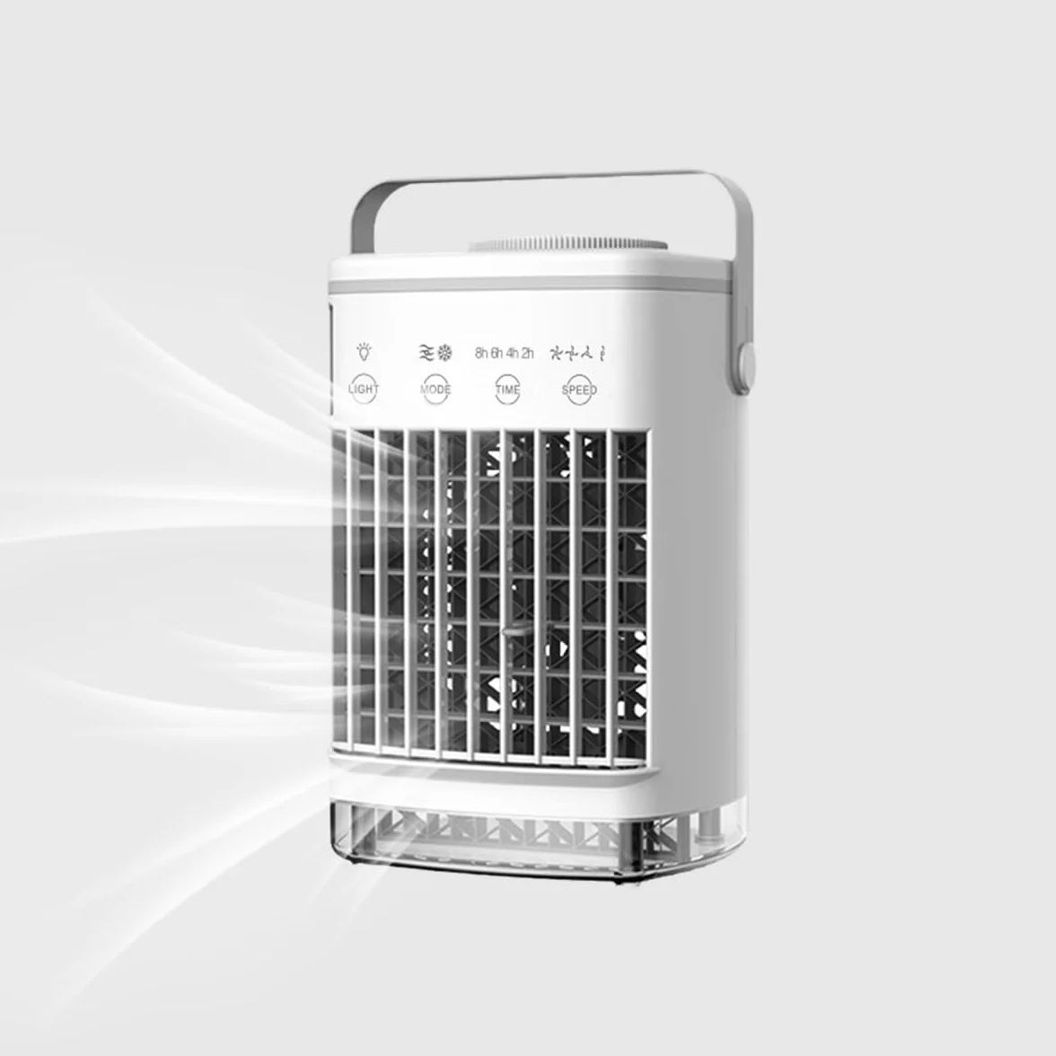 Aire Acondicionado Portátil 700ml 4 Velocidades Ventilador Refrigerador Evaporativo - Silencioso 55dB Con Temporizador Enfriador De USB para Escritorio Oficina