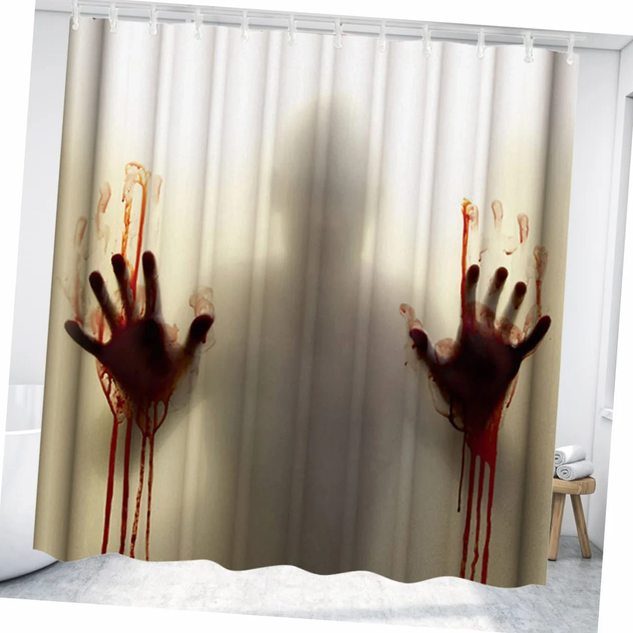 ABOOFAN 12piezas Cortina De Baño Decorativa Impresión De Halloween Ganchos para Baño Moderno y Elegante