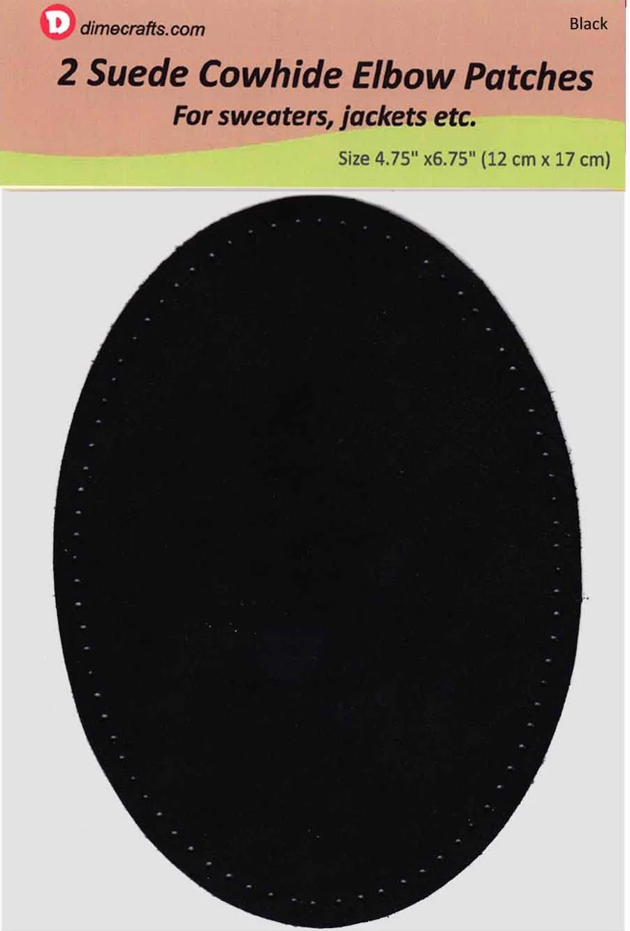 Dos Grandes coser Natural ante codo parches 4,75 en X 6,5 en – negro