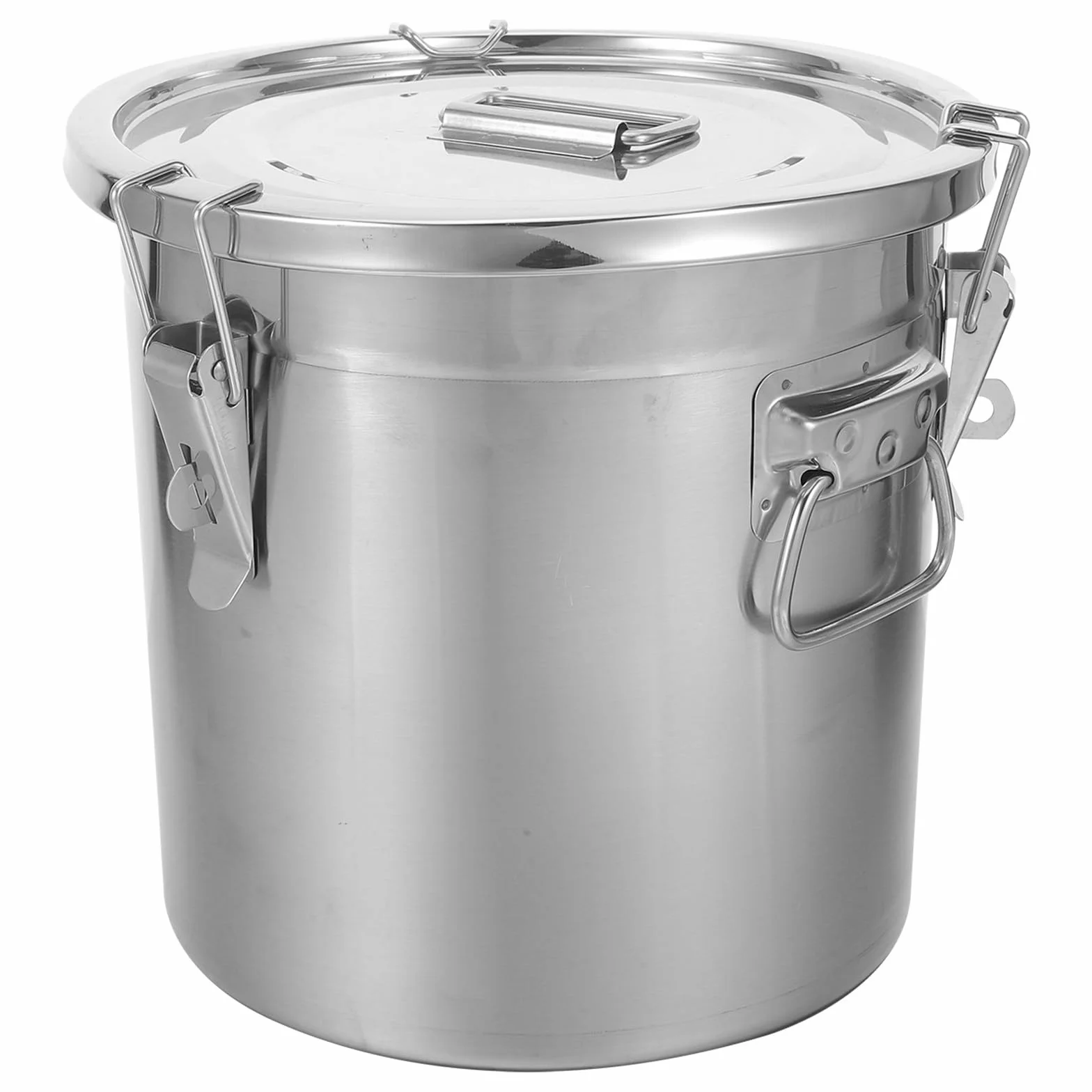 Recipientes de acero inoxidable para almacenar alimentos con tapa y cierre, tarro de almacenamiento hermético de 12 L/3,2 galones para arroz, harina, granos, legumbres, cereales, despensa y