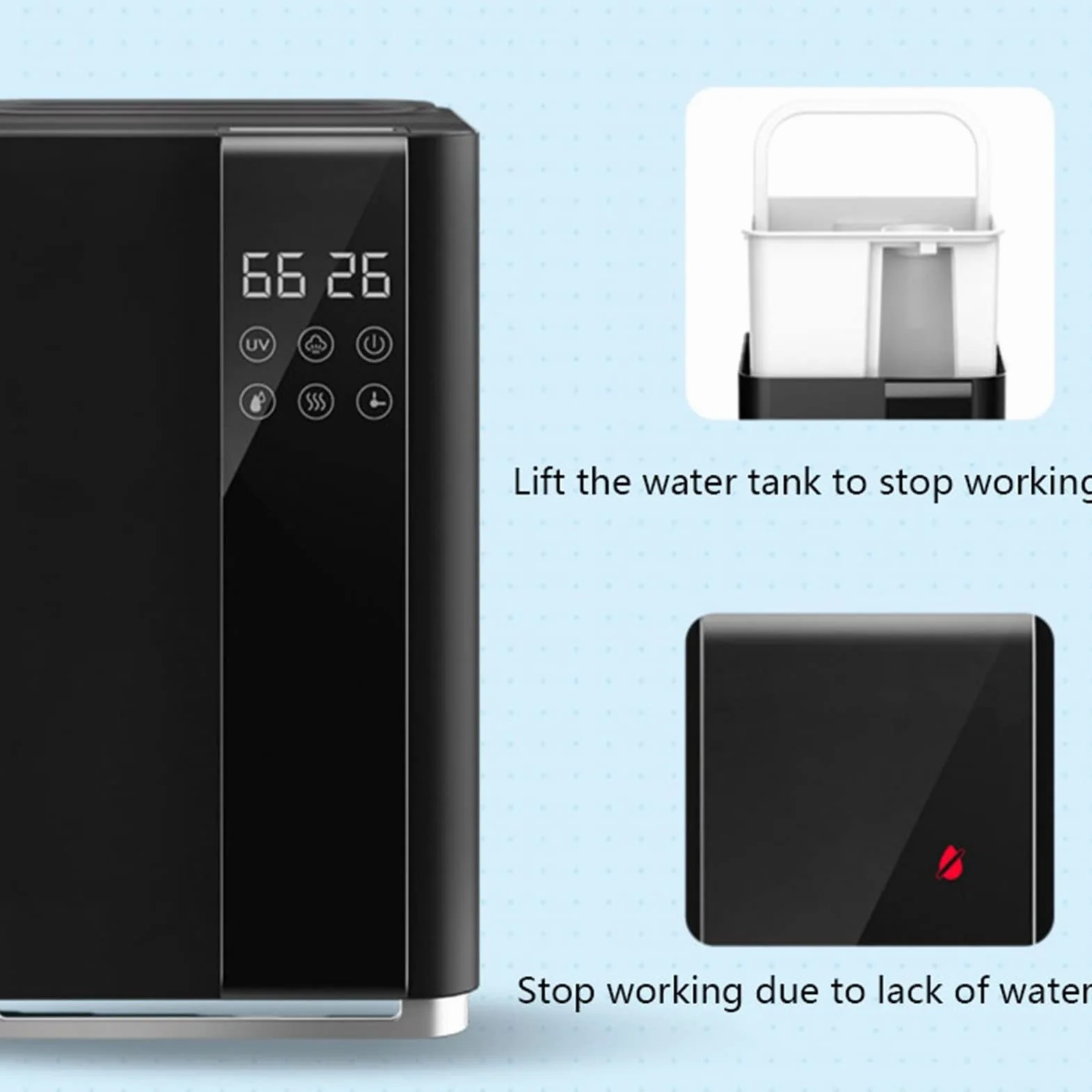 Humidificadores de Aire Humidificadores for la habitación grande del dormitorio, 5L Fresco y cálido Top Top Humidificador de tiempo con 3 velocidades Humidistat, apagado automático, negro Silencioso H