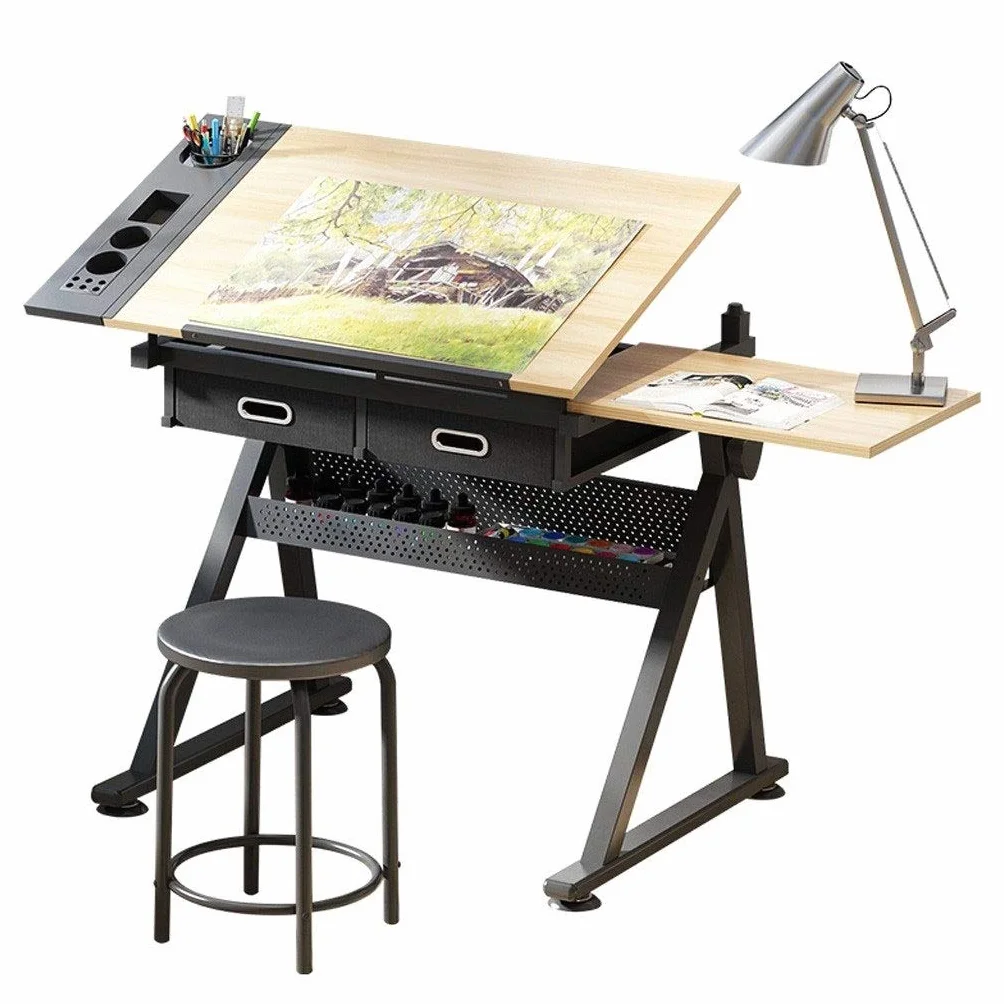 Mesas de dibujo inclinable, escritorio de arte ajustable, mesa de estudio de arte, mesa de dibujo de arce, escritorio de dibujo para niños y adultos
