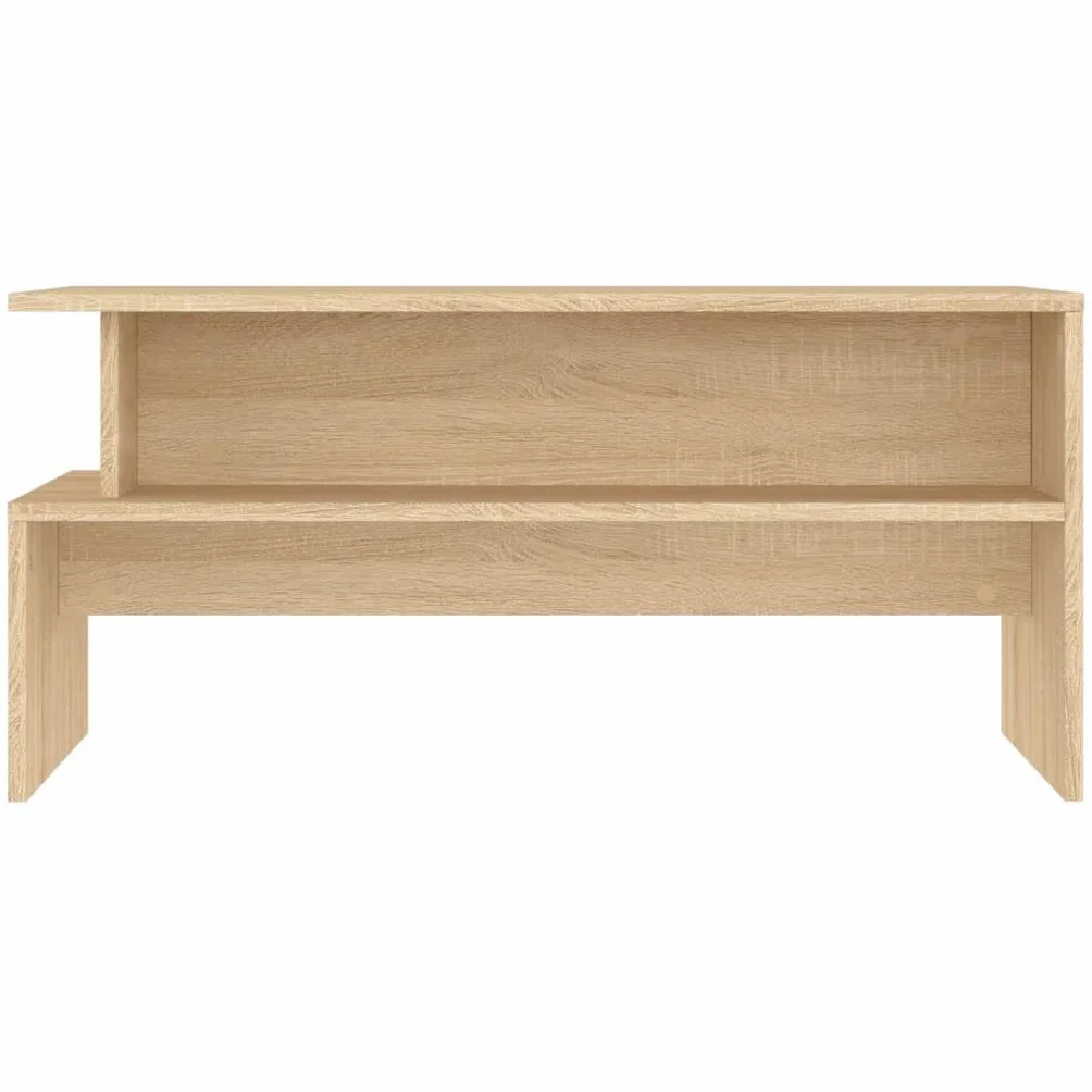 Sonoma - Mesa de centro de roble (90 x 55 x 42,5 cm, material de madera, robusta mesa de salón con espacio de almacenamiento, elegante mesa auxiliar para bebidas y aperitivos)