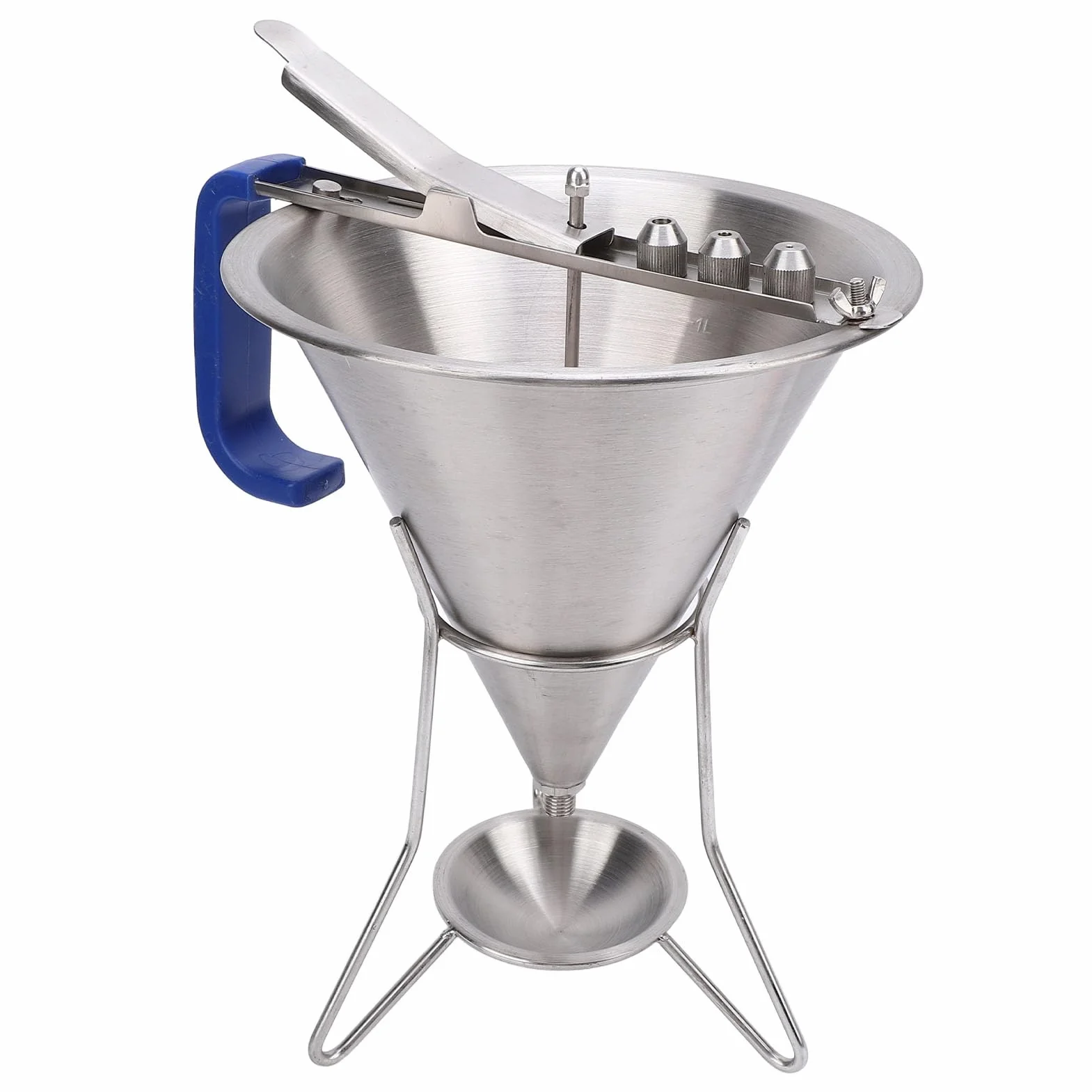Embudo de confitería con soporte, dispensador de embudo de acero inoxidable, dispensador de masa uso de panadería