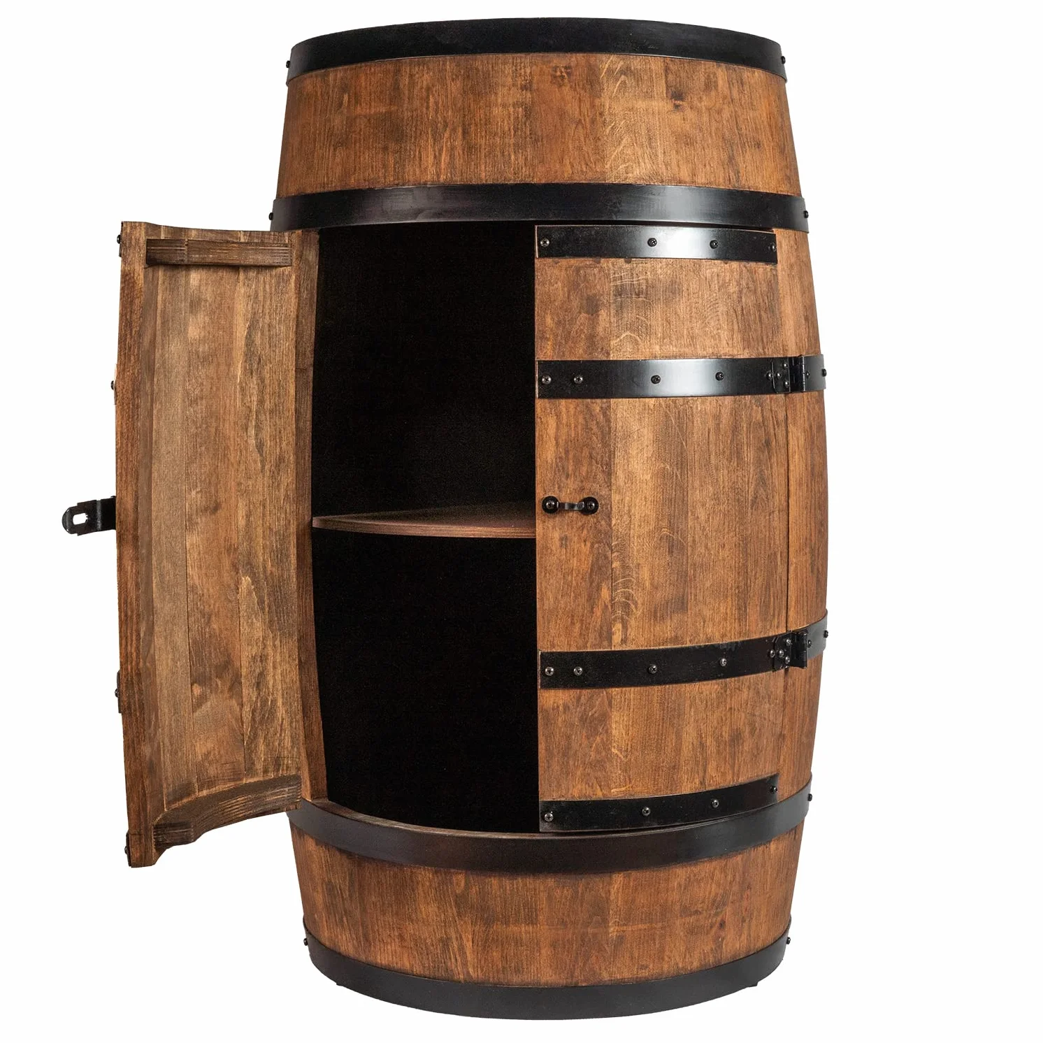 Creative Cooper Barril de Vino de Pie Con Puerta, Armario Para Alcohol, Estantería de Madera, Mueble Para Vino, 80 cm de Alto (Wengué)