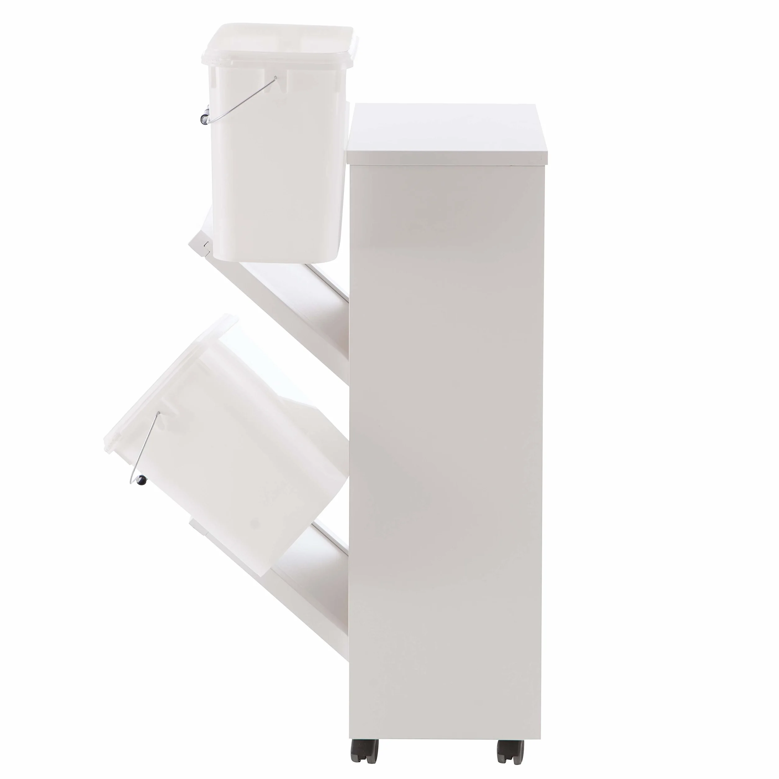 Arredamenti Italia 872 MADERA BLANCO Mueble Para Recogida Selectiva De Residuos en madera