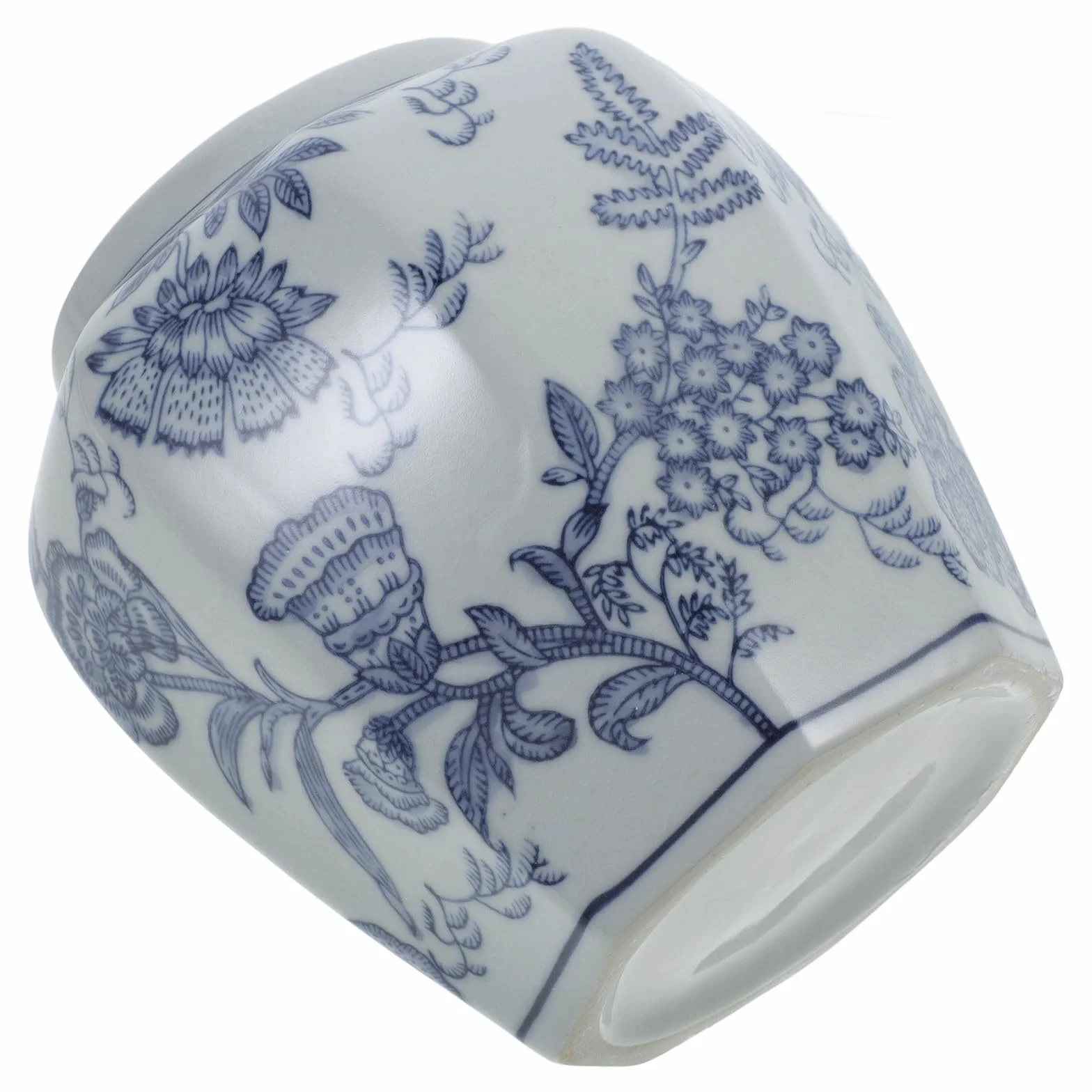 DOITOOL Jarrón Floral de Cerámica Azul Estilo Chino Diseño Delicado y Tacto Agradable para Decoración en Hogares y Entradas