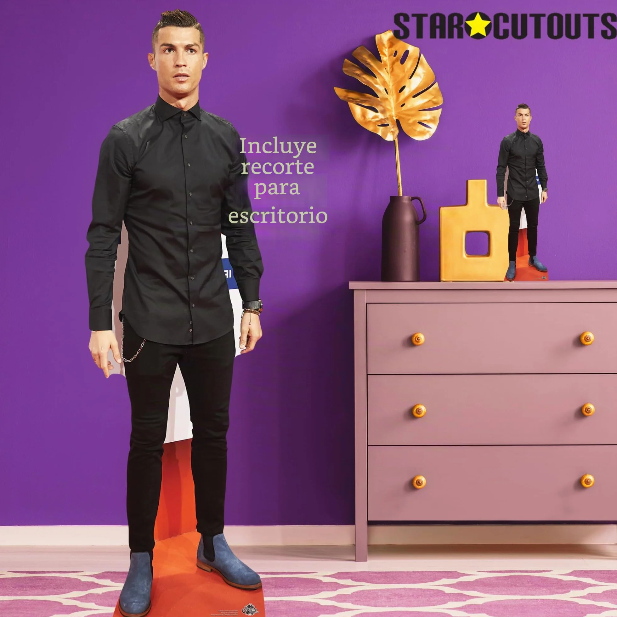 Star Cutouts Vida tamaño de cartón Cut out Cristiano Ronaldo, Multicolor
