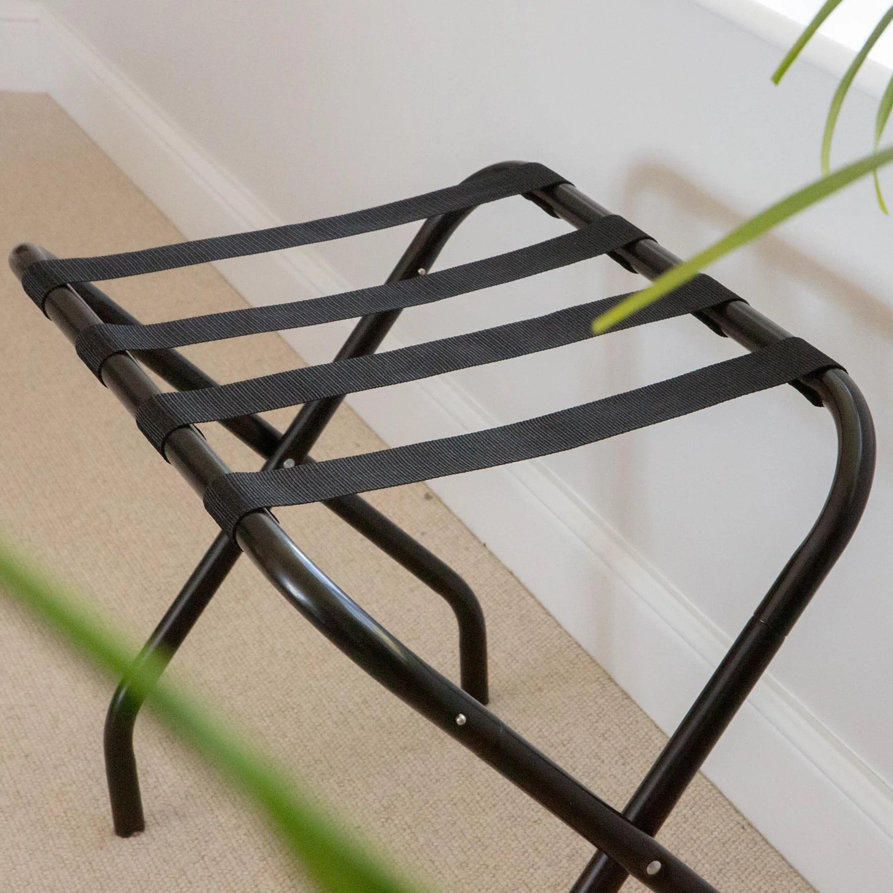 Harbour Housewares Soporte plegable para maletas - Metal - Negro