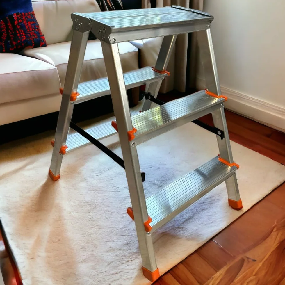 Taburete doméstico de aluminio con pies antideslizantes Tip Tap STEP-UP - 3 escalones
