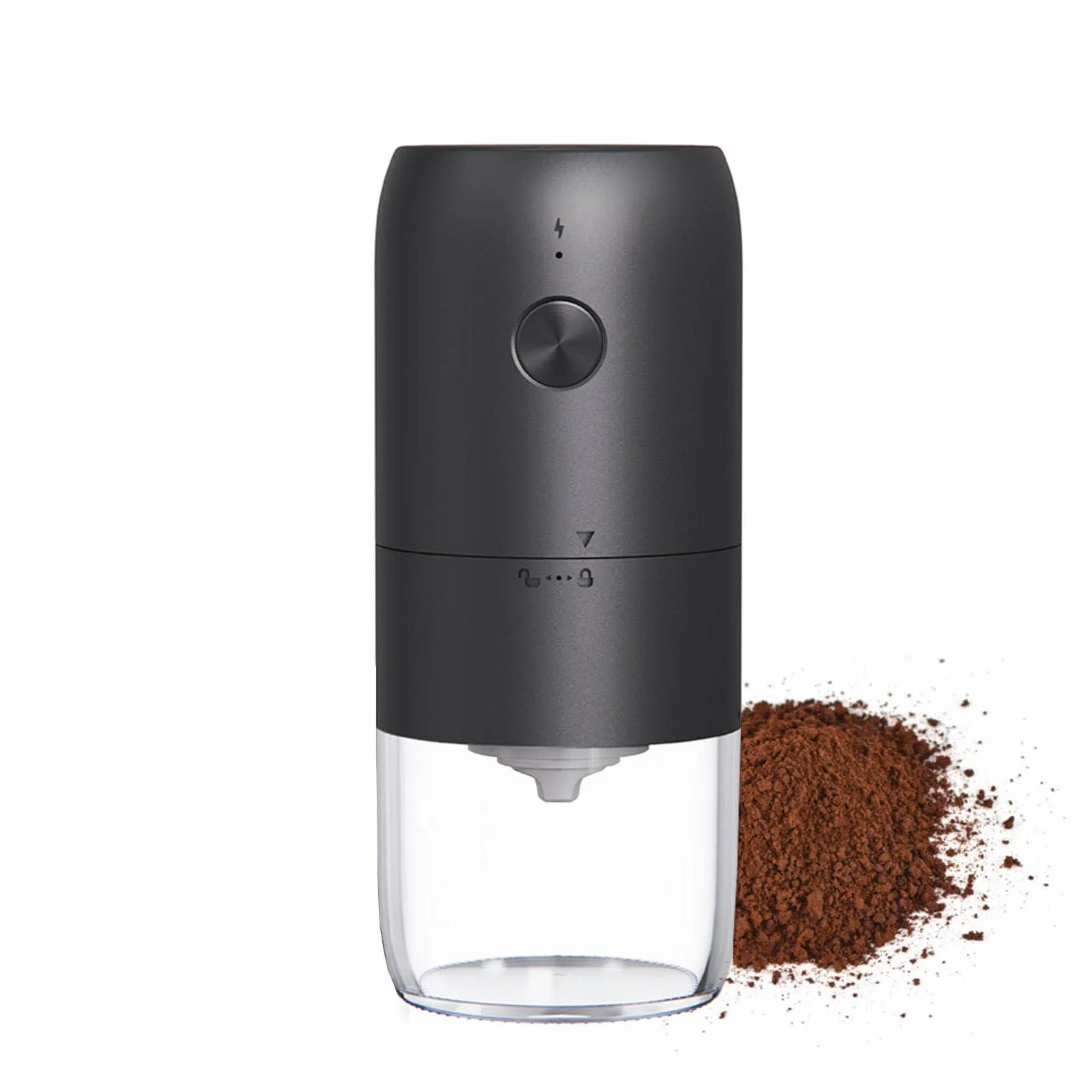 Molinillo de café eléctrico portátil con un solo botón, cabezal de molienda de cerámica ajustable para granos gruesos y finos