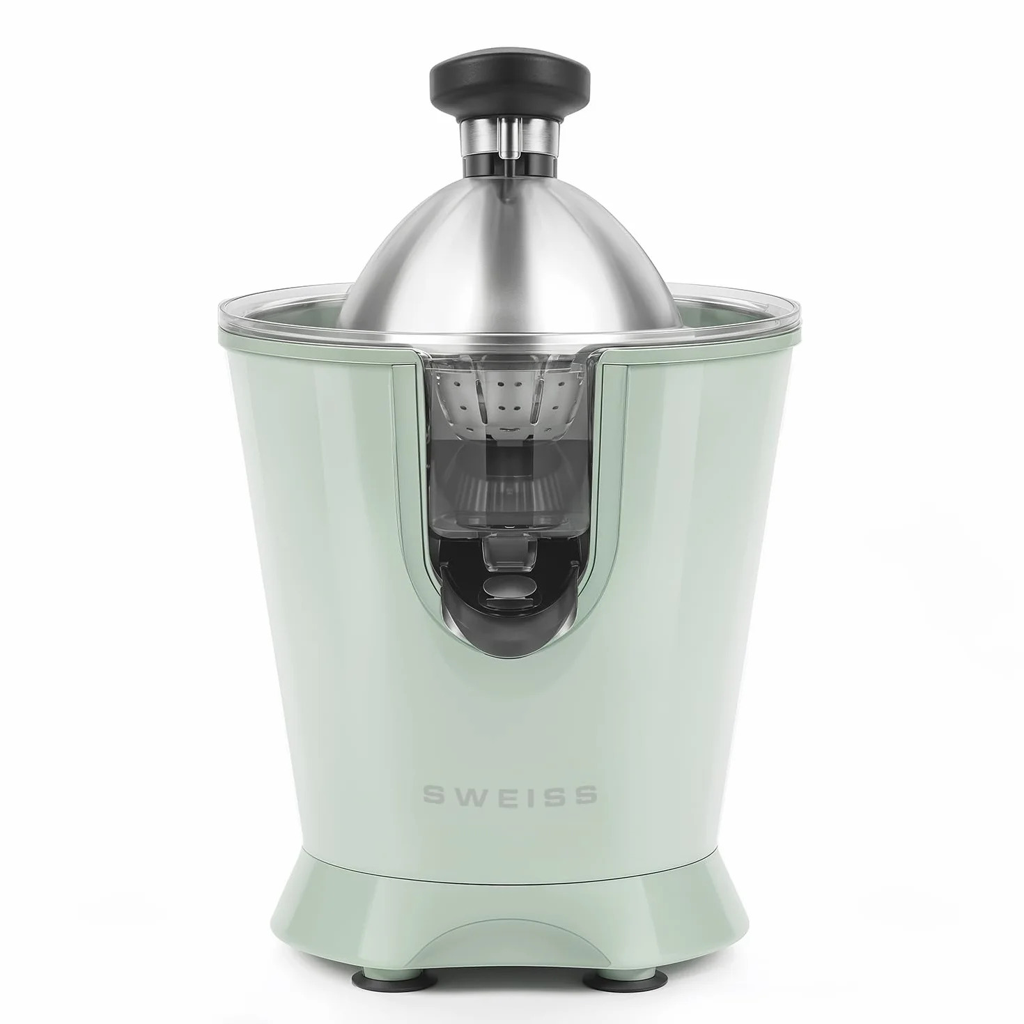 SWEISS - Exprimidor eléctrico profesional ZEST7, boquilla antigoteo, apto para lavavajillas, aparato silencioso, brazo articulado potente 160 W, verde