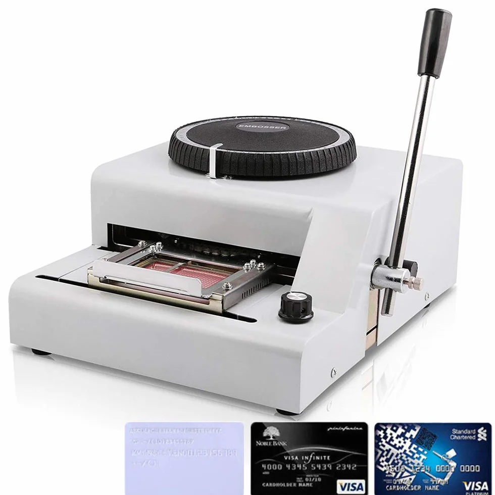Fayelong máquina de Repujado Manual máquina de Tarjetas de crédito máquina de Repujado 72 Personaje Tarjeta grabadora para PVC Tarjeta de crédito ID VIP