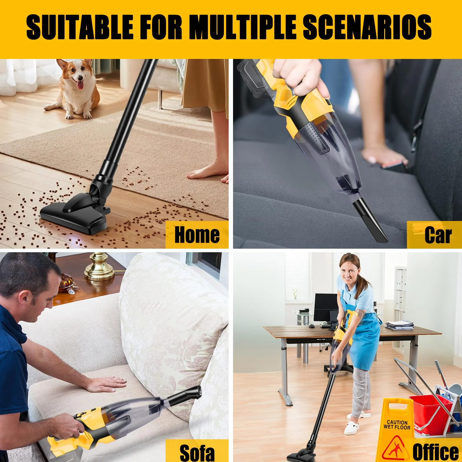 Aspiradora inalámbrica compatible con batería DEWALT de 20 V (batería no incluida), aspiradora de mano para el hogar, barco, taller, coche, pelo de mascotas, solo herramienta de muebles