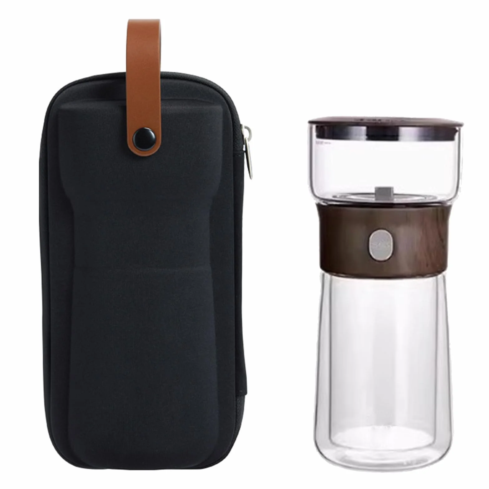Taza infusora de té Moderna para Uso Individual Que destaca la preparación Sencilla con Grifo y a Prueba de derrames Ideal para Todas Partes Doble Pared