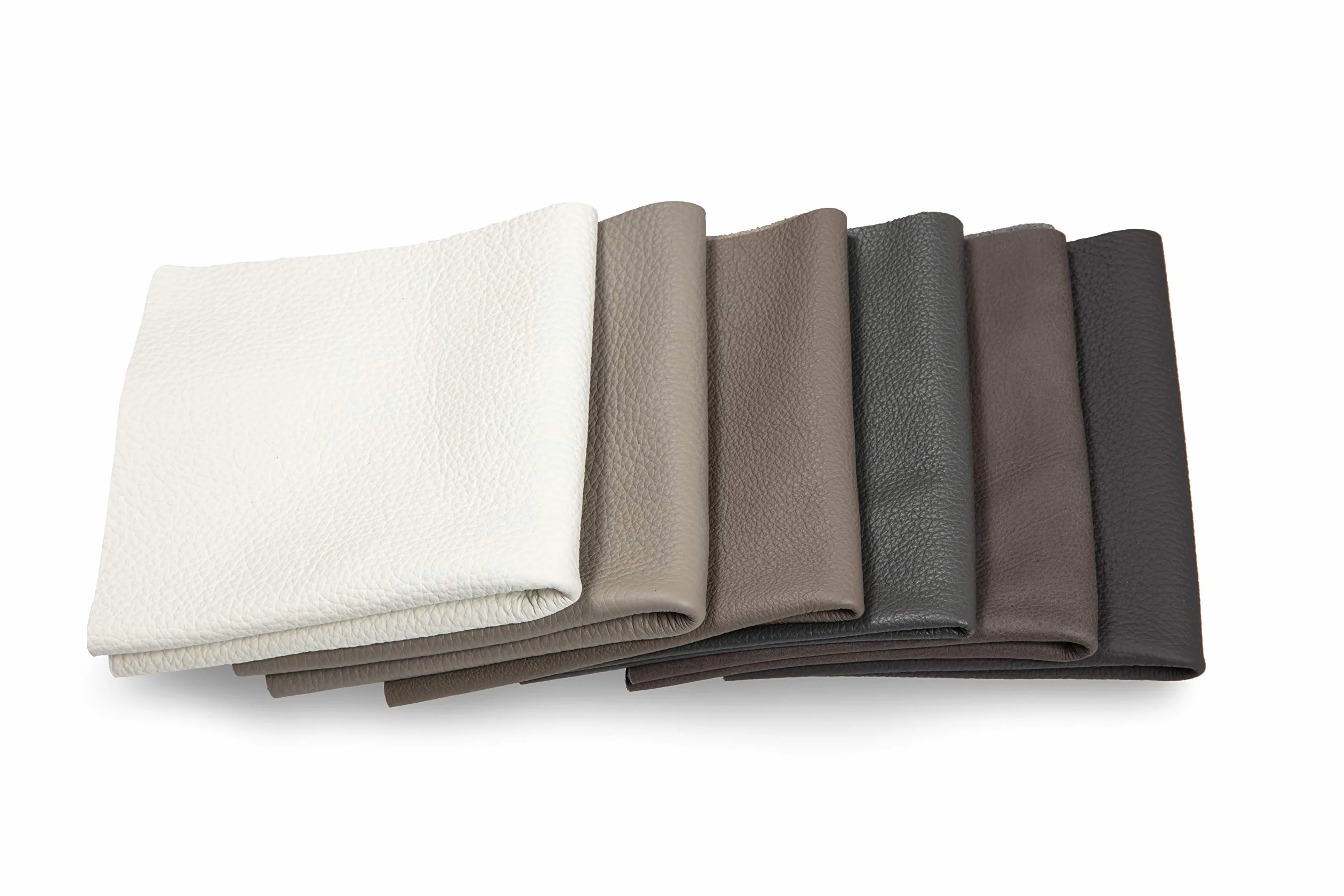 Recortes de cuero - restos de cuero gris, restos de cuero, tamaños grandes, ideal para bolsos, zapatos, reparaciones, decoraciones, manualidades, 0,6 kg, tamaño A1