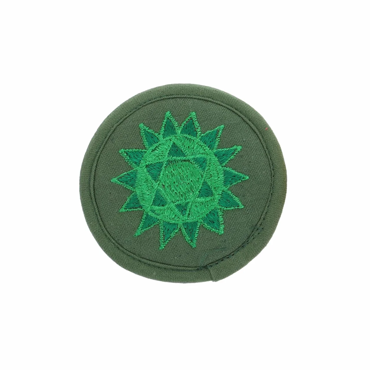 BESTonZON Almohadilla de meditación para cuenco tibetano, base redondeada, bordado, yoga, verde