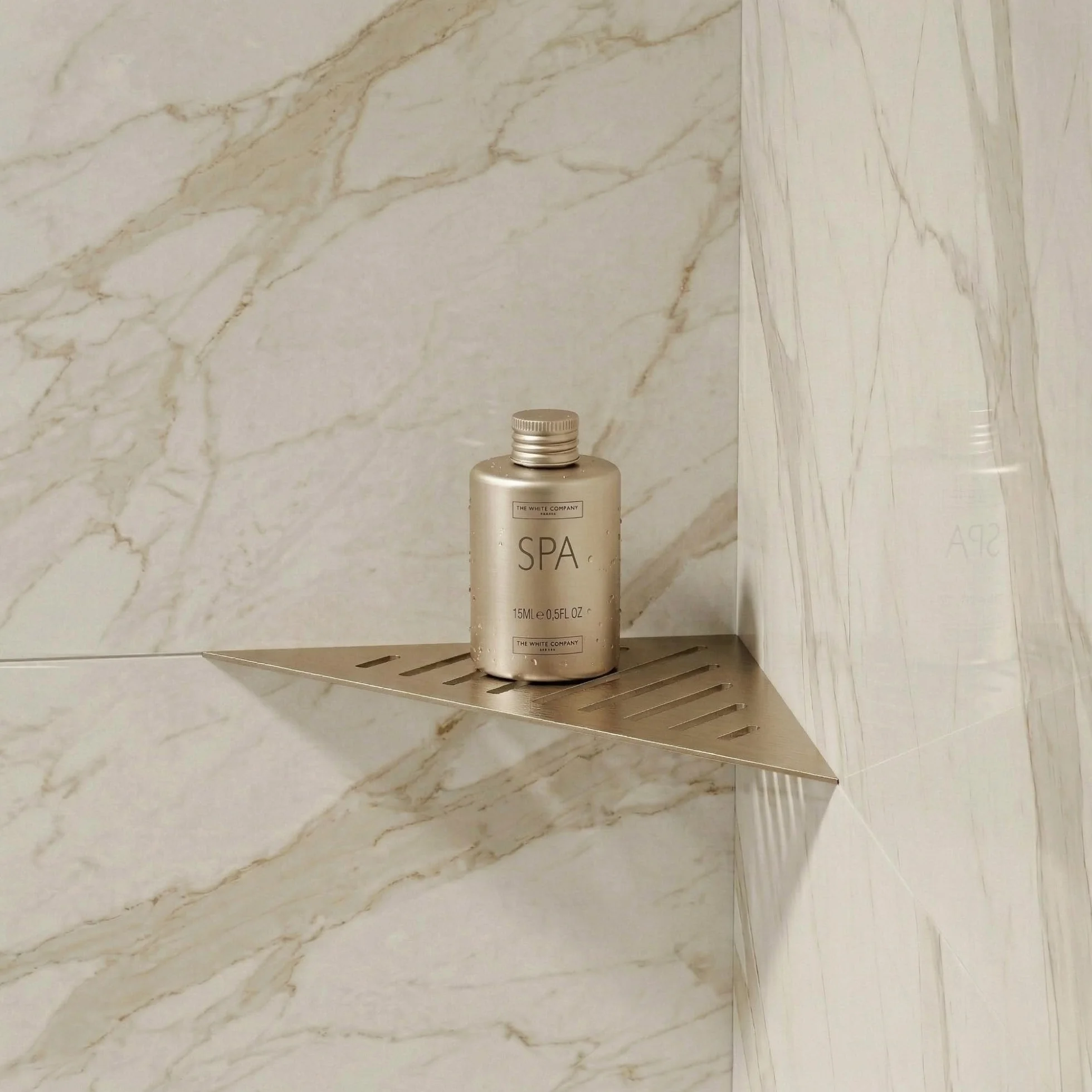 Eviso Estante de Ducha Esquinero Slim-Fit | Acero Inoxidable AISI 304 Cepillado | Montaje en Junta sin Taladro | Resistente a la Cal y Corrosión | Diseño Minimalista para Baño Moderno y Loft