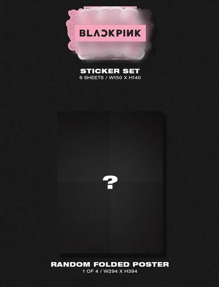 BLACKPINK Kill This Love [Black Version] 2nd Mini Album Photobook Poster Photo Zine Polaroid Photocard Sticker Set Lyrics Extra 5 Photocards Pocket Mirror