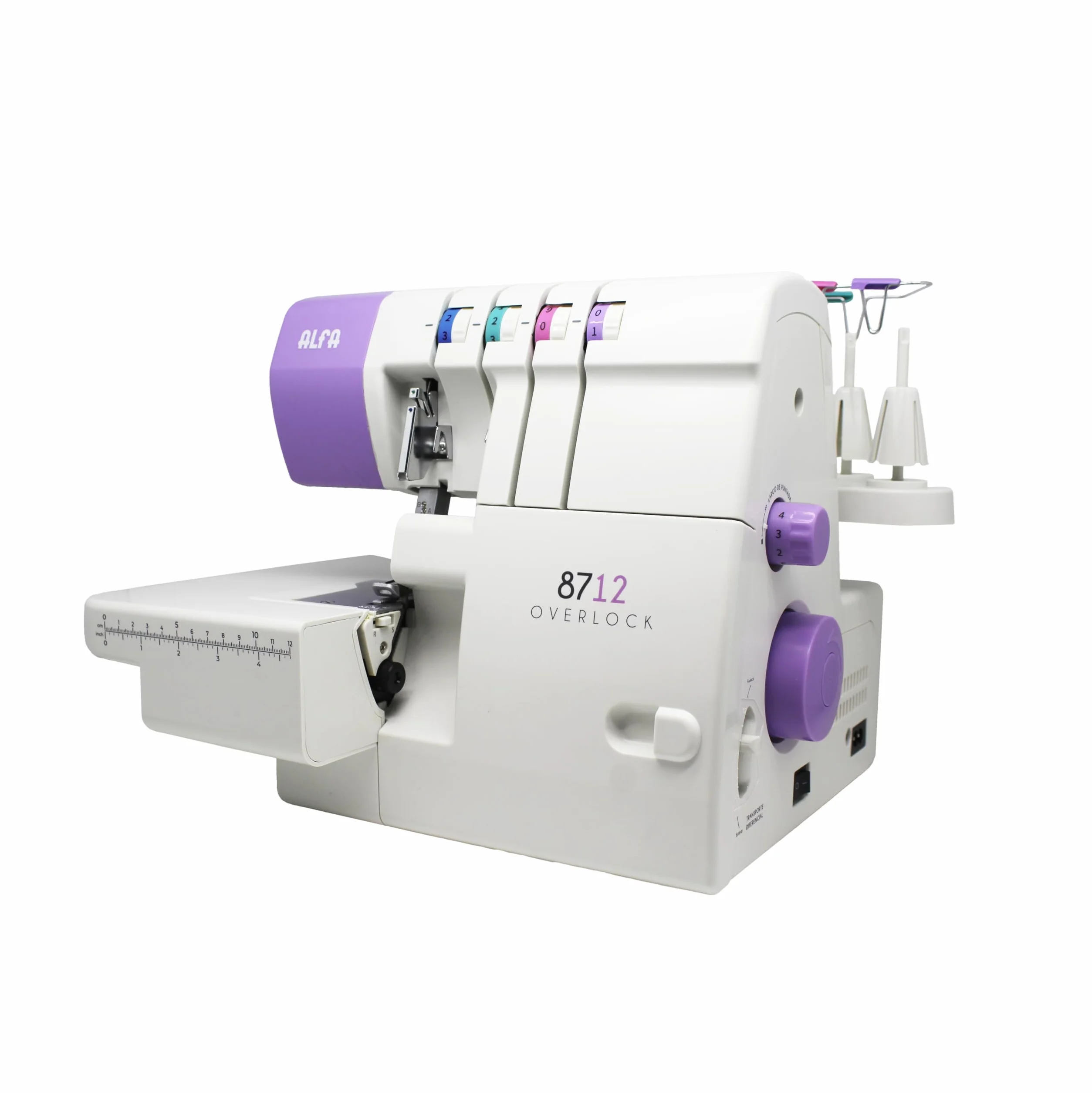 ALFA Remalladora-Overlock doméstica 8712 2/3/4hilos con Motor Servo sin escobillas/Energéticamente eficiente (ahorro de hasta un 70%)1300 ppm/Área de trabajo ampliada
