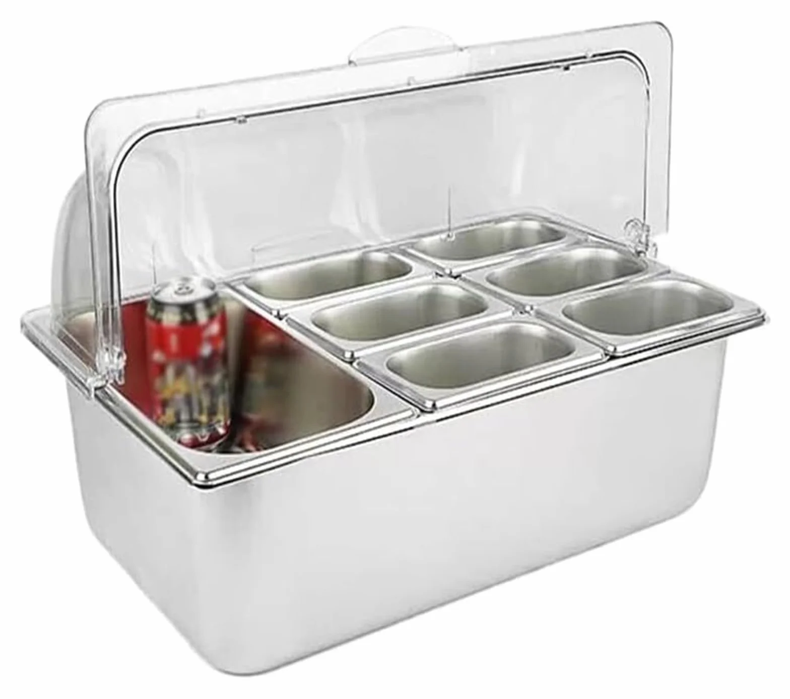 Estante para especias, dispensador de condimentos para encimera con tapa transparente para uso comercial en restaurantes y cocina