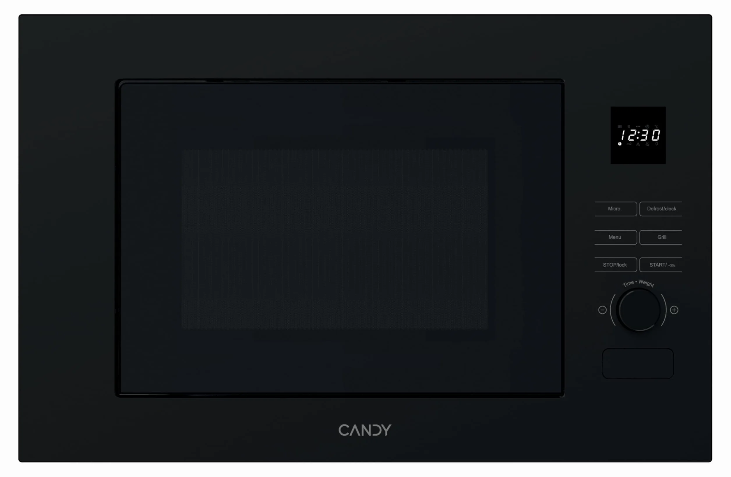 Candy CA38FL7N20WXB Microondas con Grill, 20L, 750W - 1000W, Mando Giratorio y Botones, 8 automenús, Bloqueo Infantil, Plato 27 CM, Display Digital, Descongelación, Apertura Izquierda, Inox