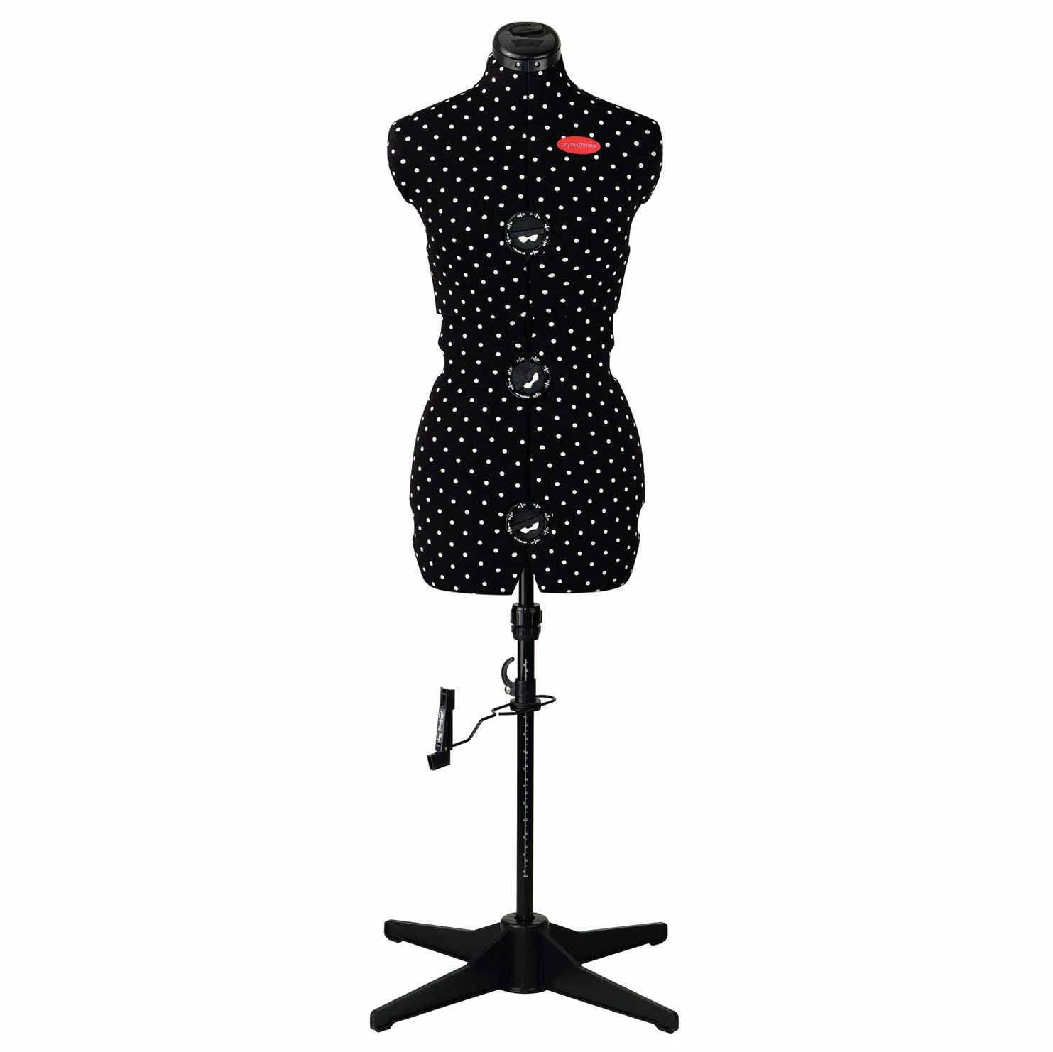 Prym 611752 Prymadonna Polka Dots-Busto de Sastre, Talla S, Negro con Puntos Blancos, Size S (36-42)