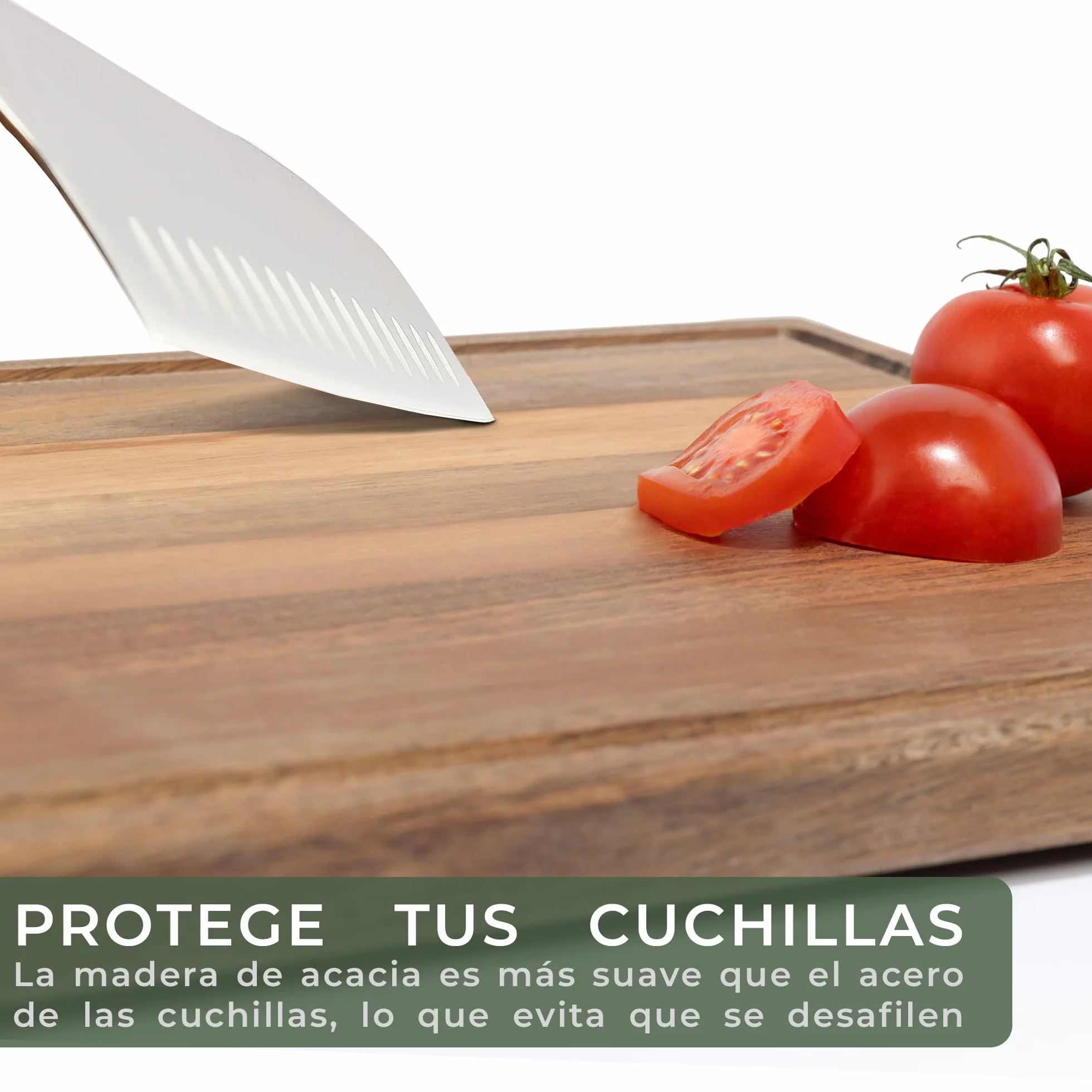 WALDWERK Tablas de Cocina Madera Maciza Acacia Juego 3 Tablas Cortar con Soporte 40x30 cm