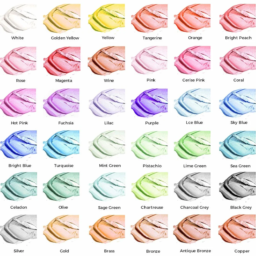 MONT MARTE Pintura Acrilica Metalizada – 36 Piezas, Tubos de 36 ml – Ideal para la Pintura Acrílica – Colores Resistentes a la luz con Gran Opacidad