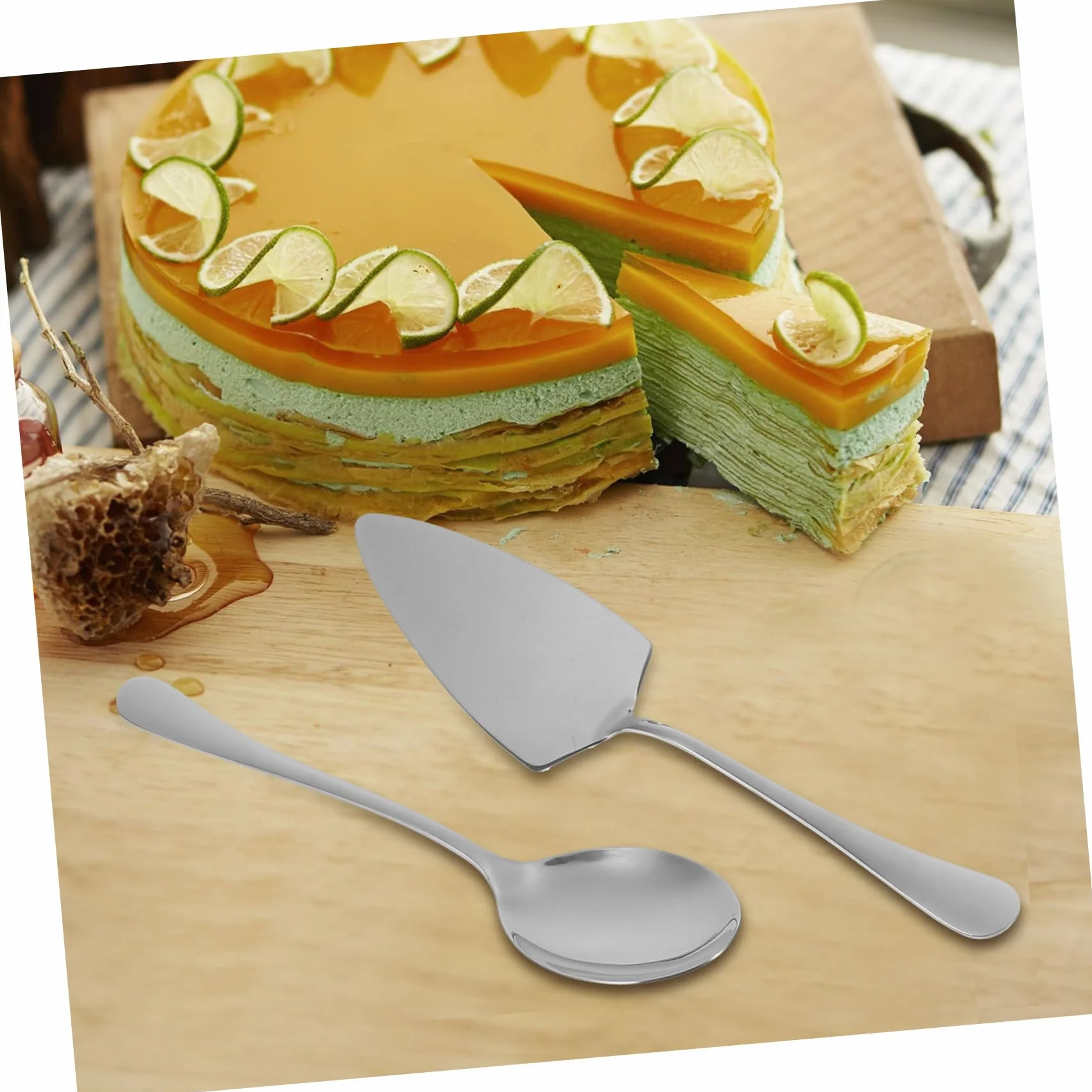 Gatuida Cuchillos para Pastel de Acero Inoxidable Conjunto de Utensilios para Servir Tartas Cuchara y Espátula para Repostería para Fiestas y Banquetes