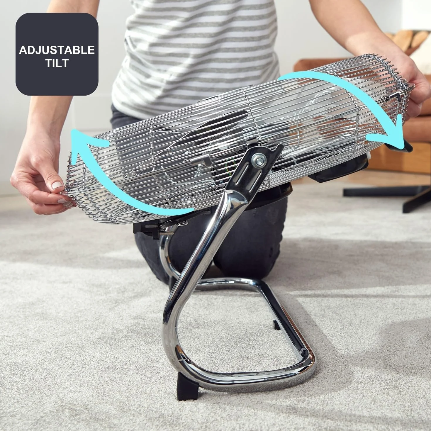Black+Decker – Ventilador Circulador de Aire 120W | Diámetro 45 cm | Aspas Aluminio | 3 Velocidades | Rejilla Orientable | Estabilidad Total | Metálico