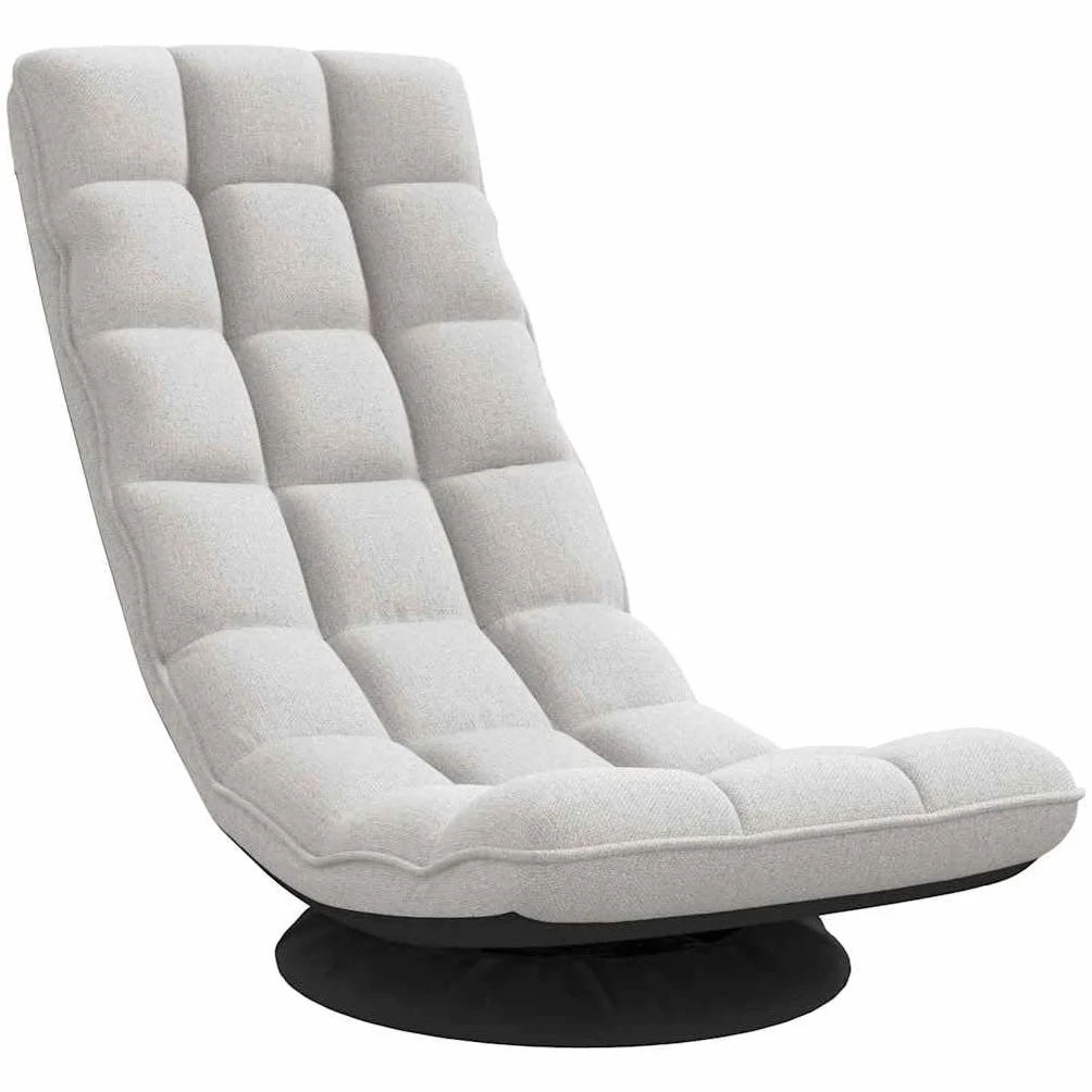 vidaXL Sillón Giratorio de Suelo de Tela Gris Nube 70x51x79 cm, Silla giratoria, Silla de Juego de Piso, Silla de Piso Plegable